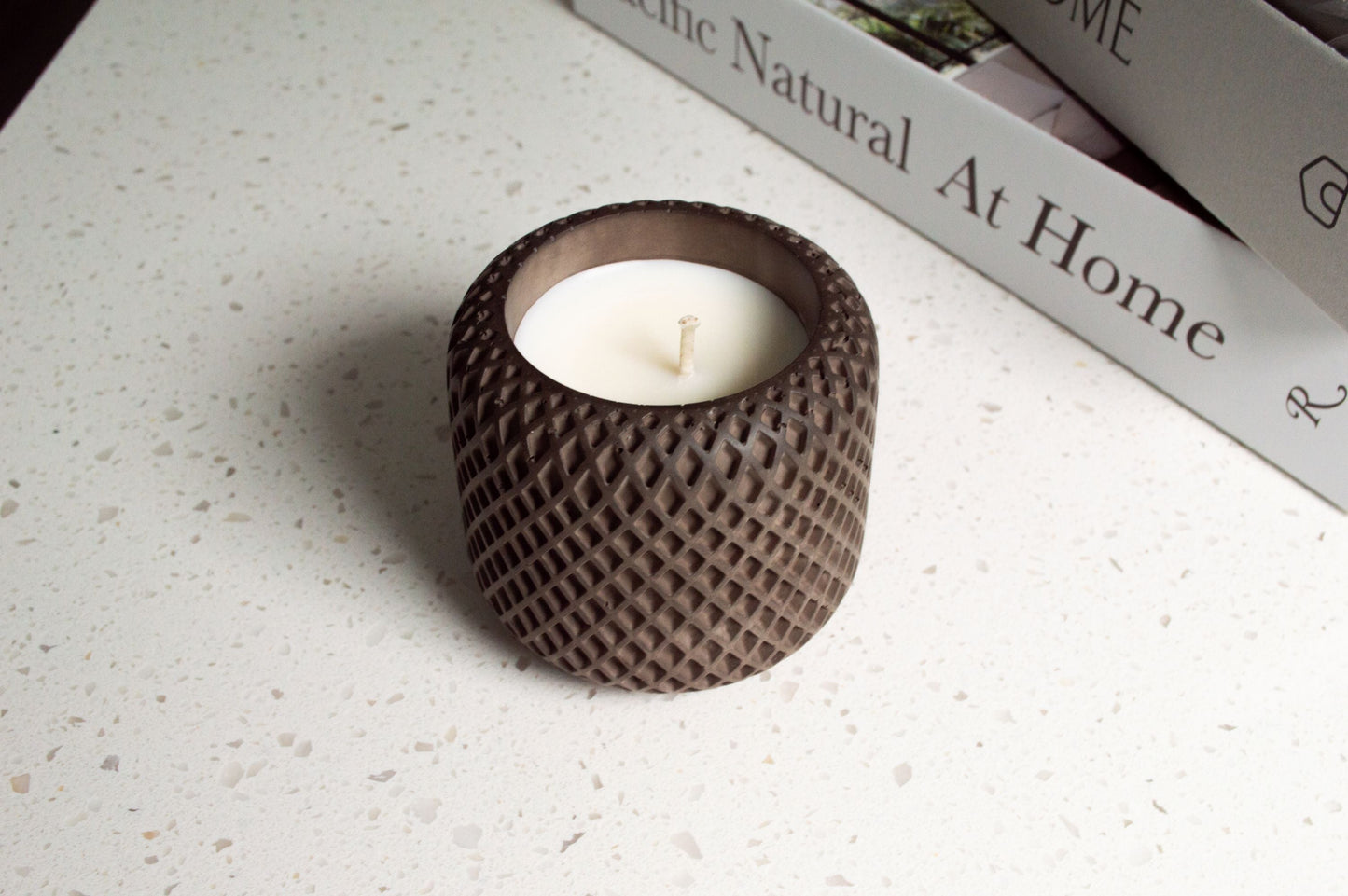 Stoneware Collection - Lattice Vessel with Candle
