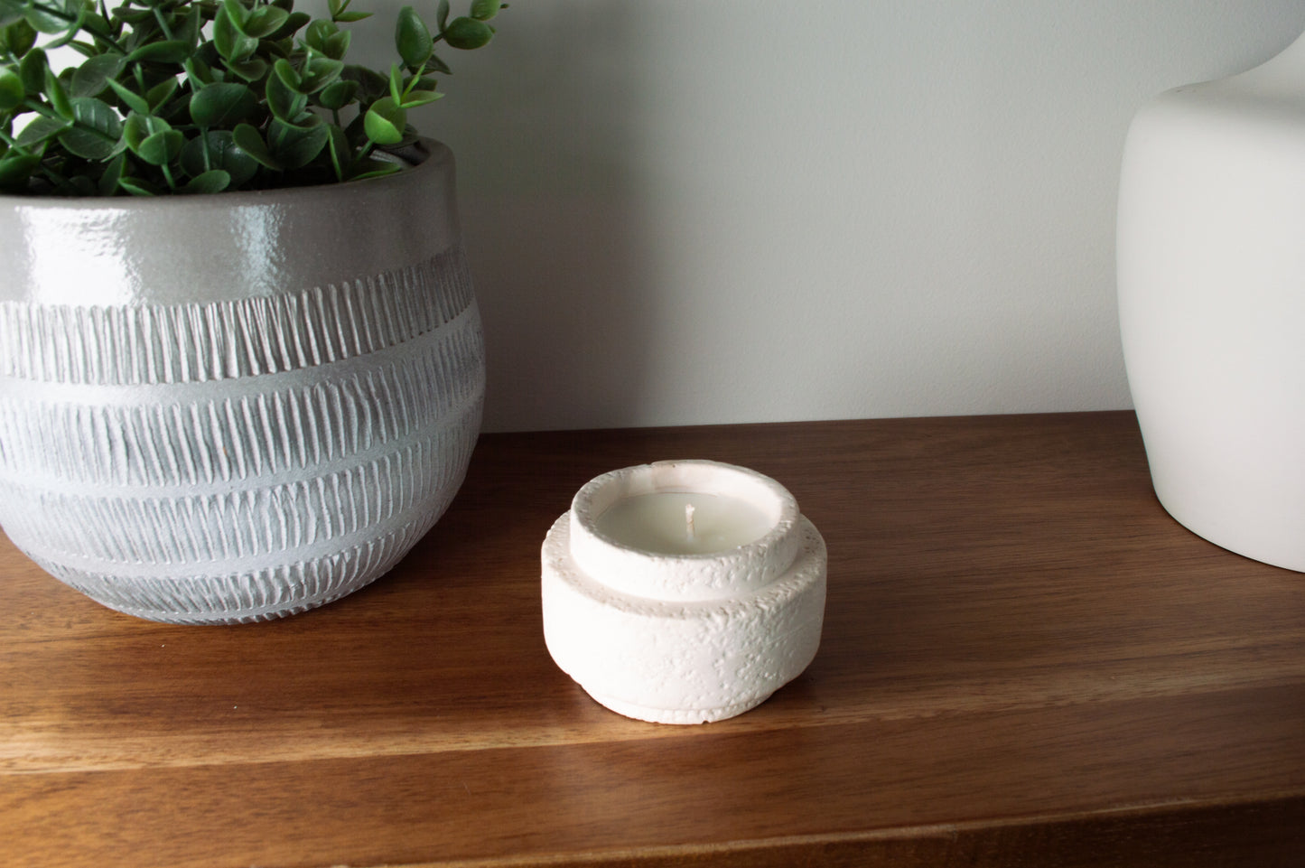 Stoneware Collection - Tea Light Holder with Candle