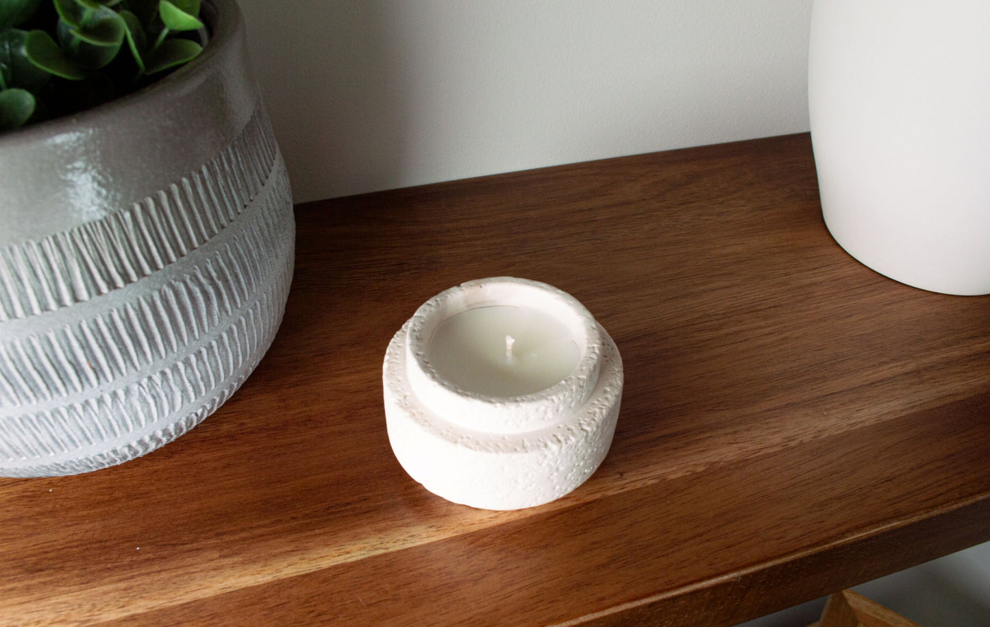 Stoneware Collection - Tea Light Holder with Candle