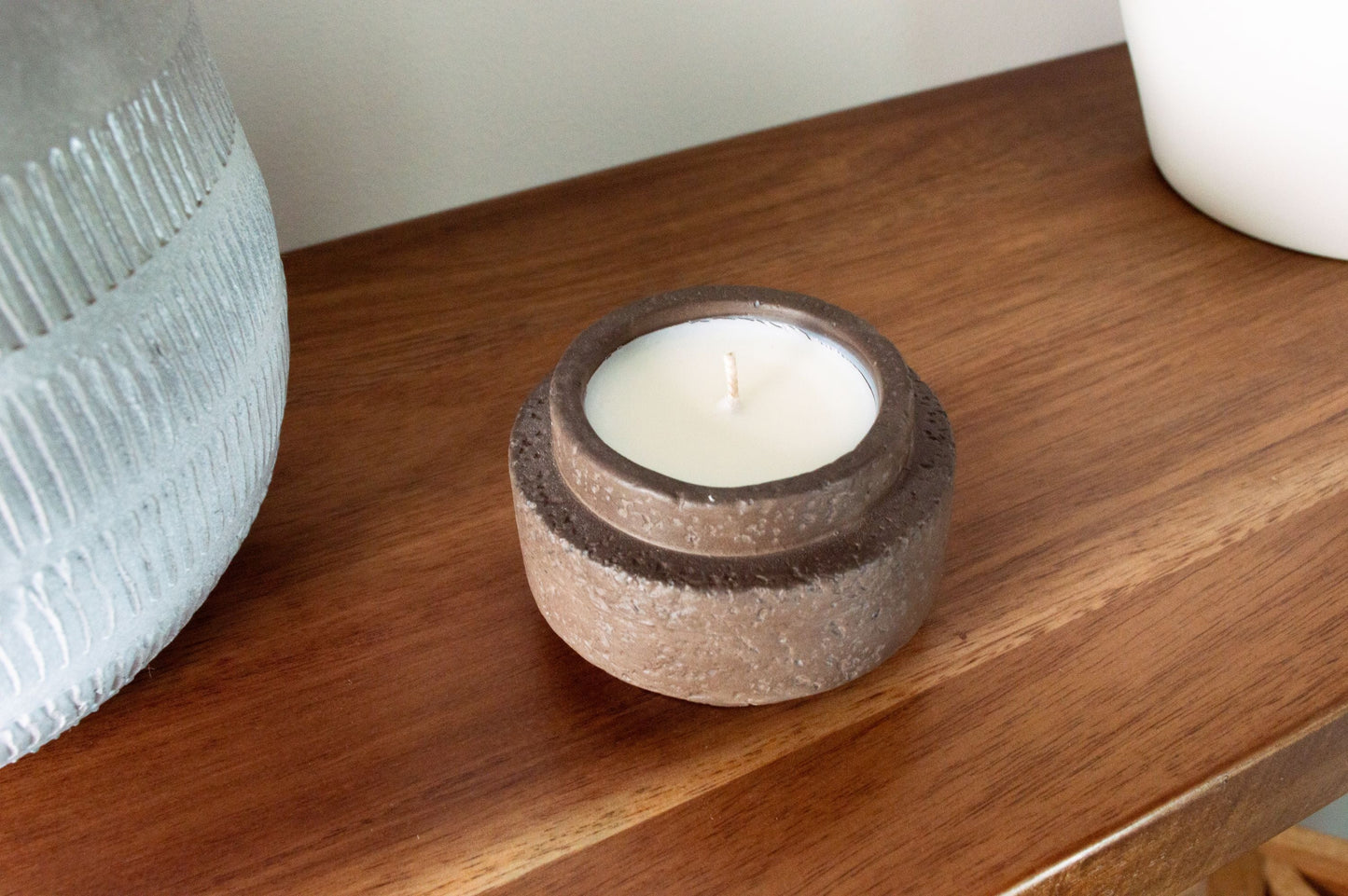 Stoneware Collection - Tea Light Holder with Candle