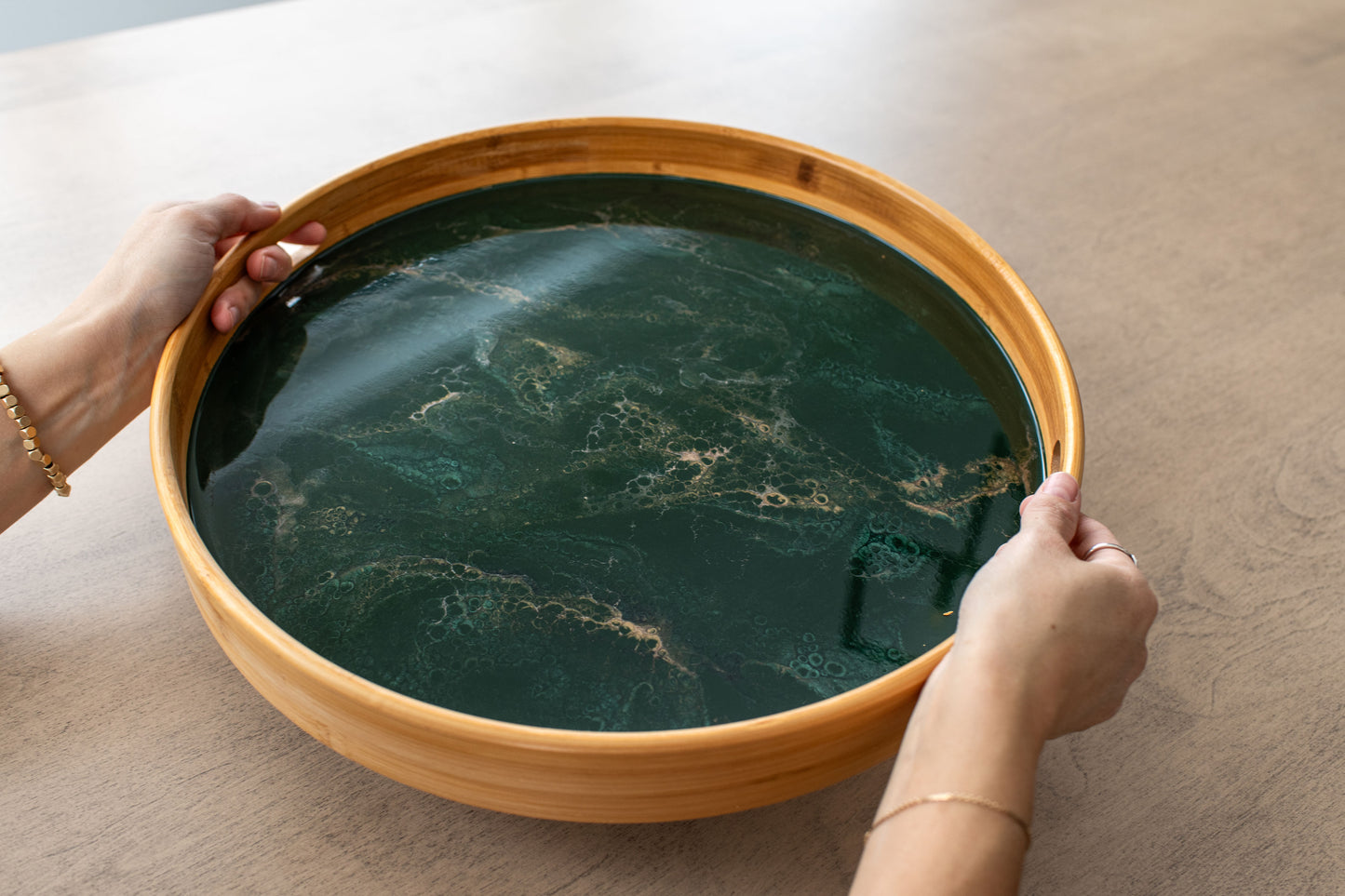 Bamboo Round Serving Trays