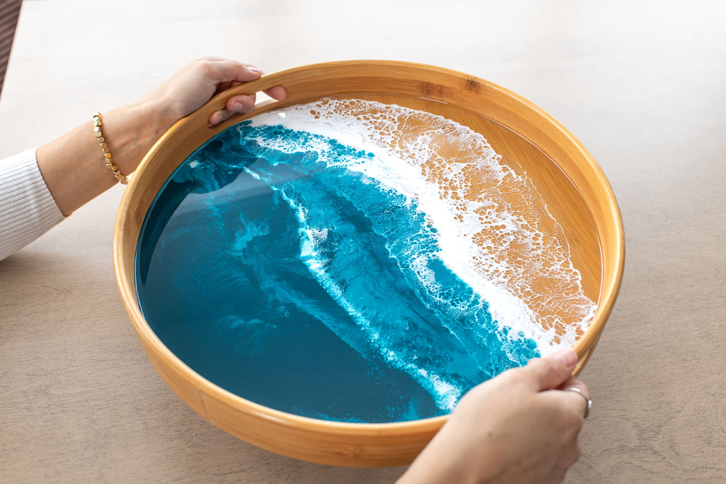 Bamboo Round Serving Trays