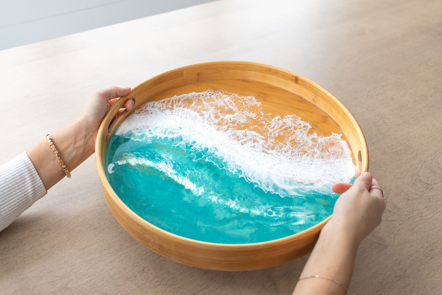 Bamboo Round Serving Trays