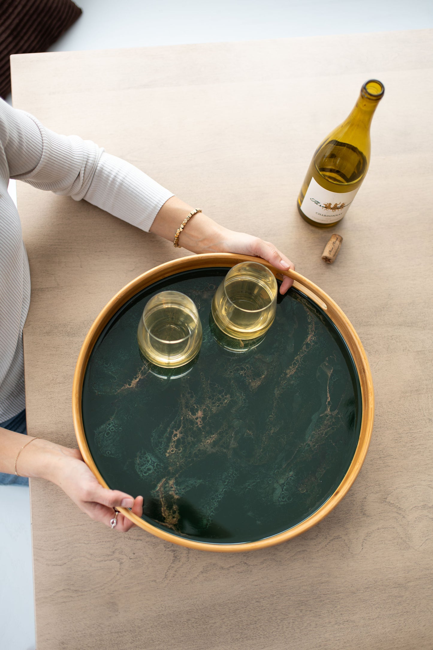 Bamboo Round Serving Trays