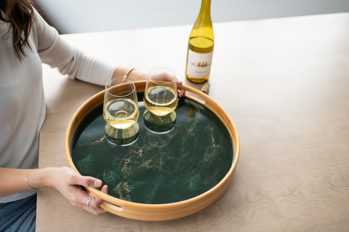 Bamboo Round Serving Trays