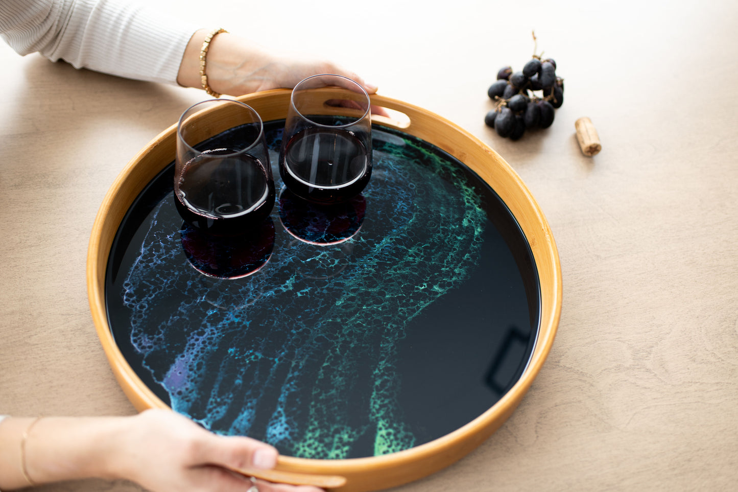 Bamboo Round Serving Trays