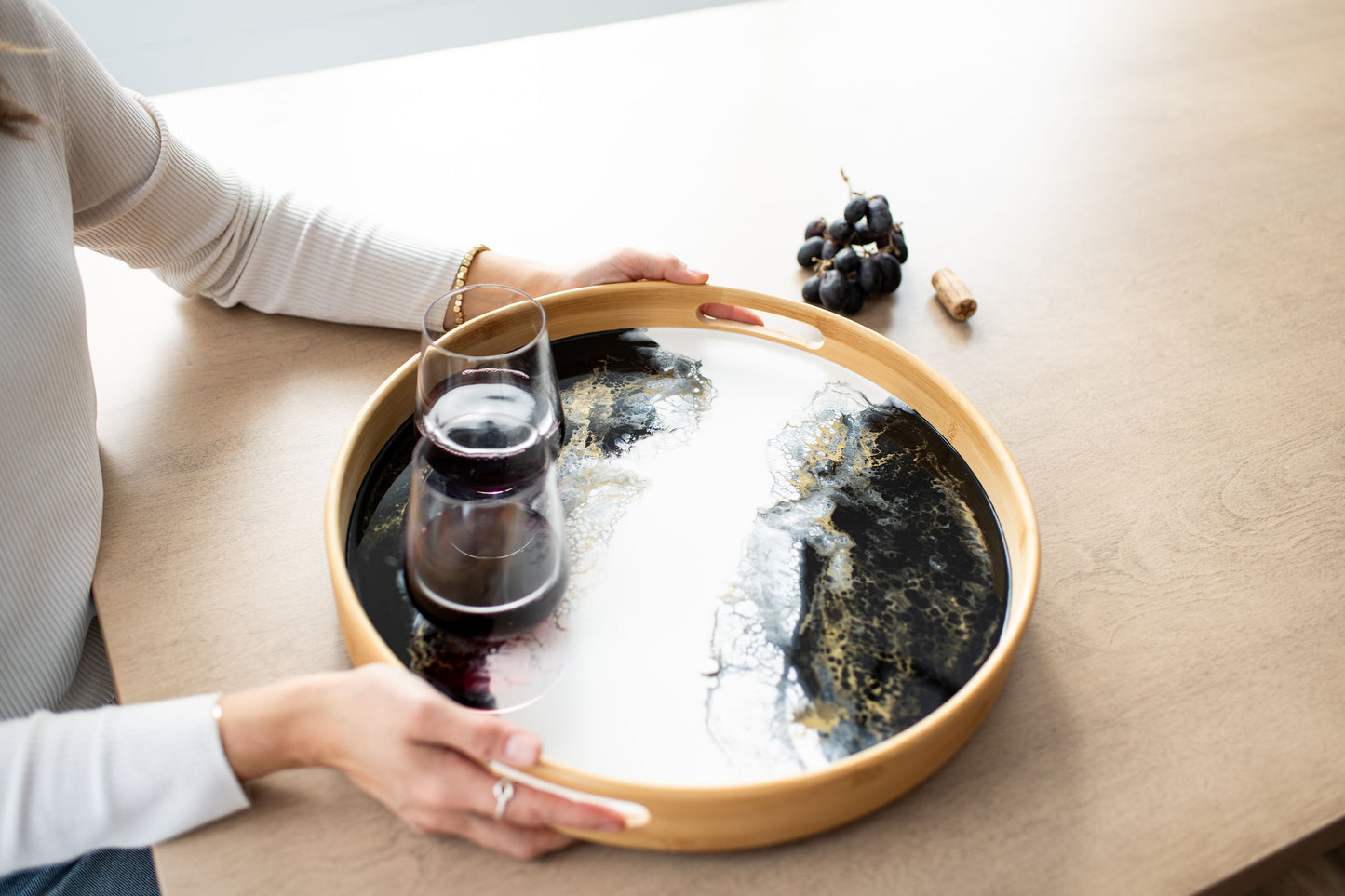 Bamboo Round Serving Trays