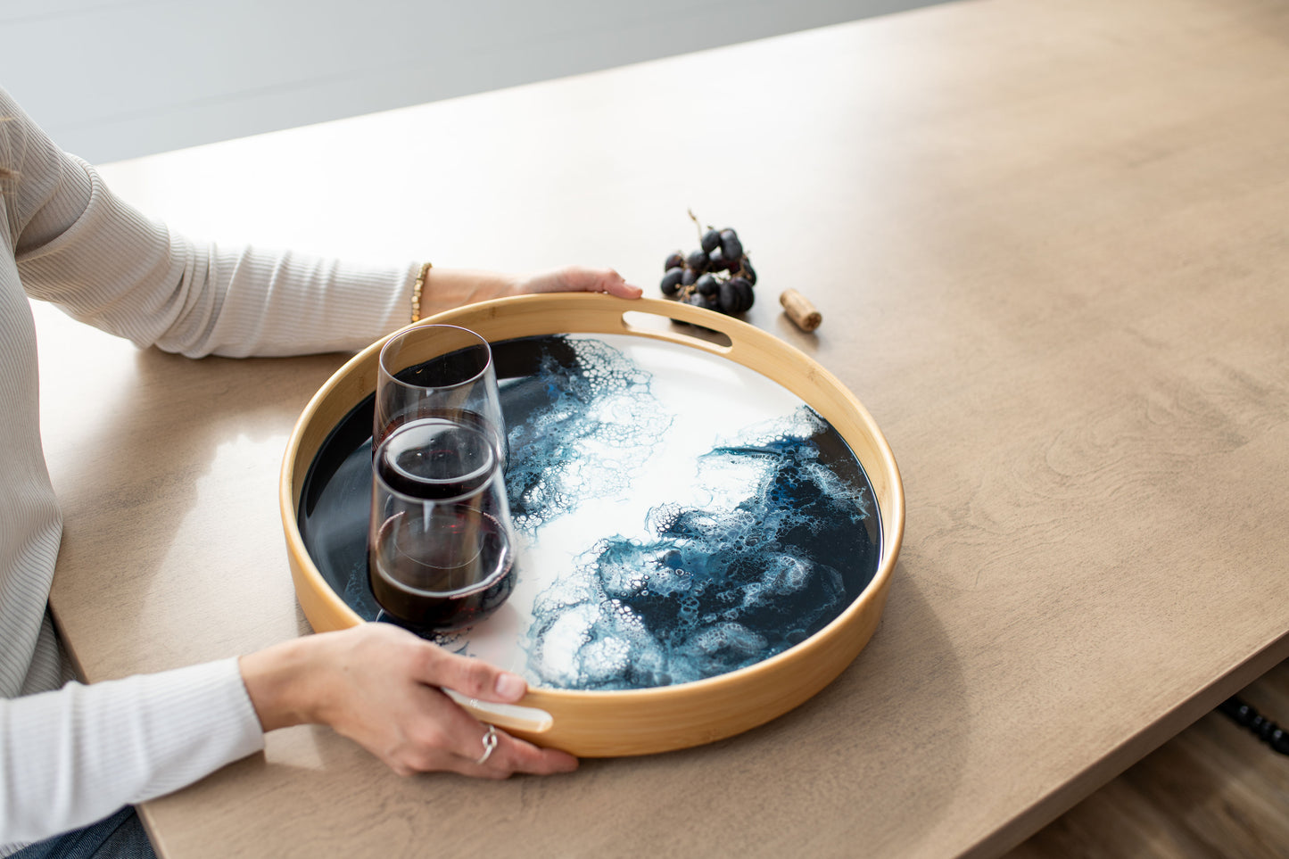 Bamboo Round Serving Trays