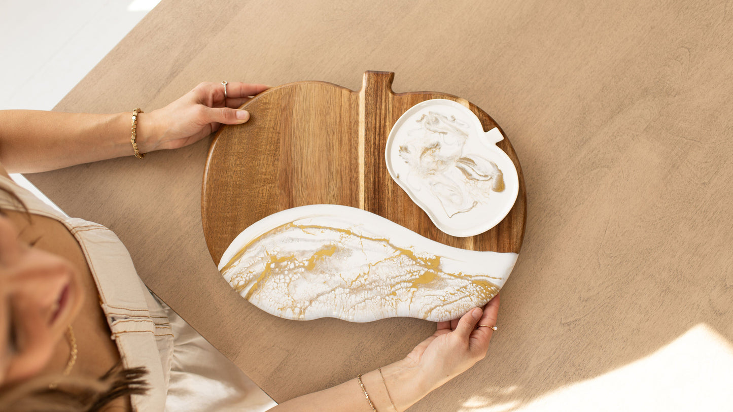 NEW!!! Pumpkin Charcuterie Board and Ceramic Tray