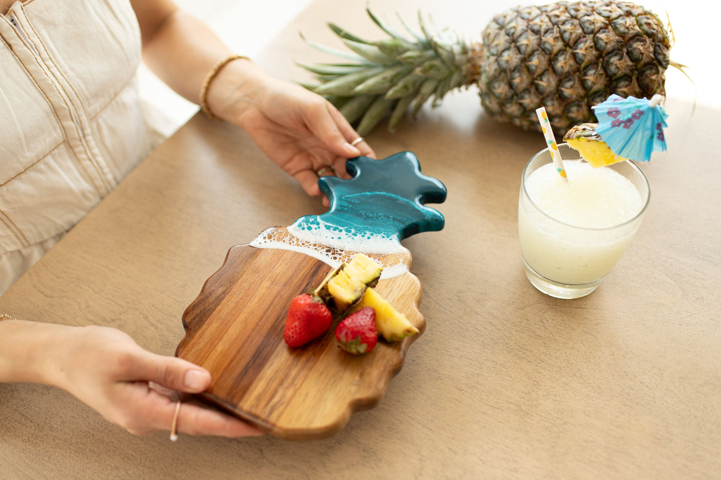 NEW!!! Pineapple Charcuterie Board and Ceramic Tray