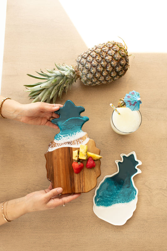 NEW!!! Pineapple Charcuterie Board and Ceramic Tray