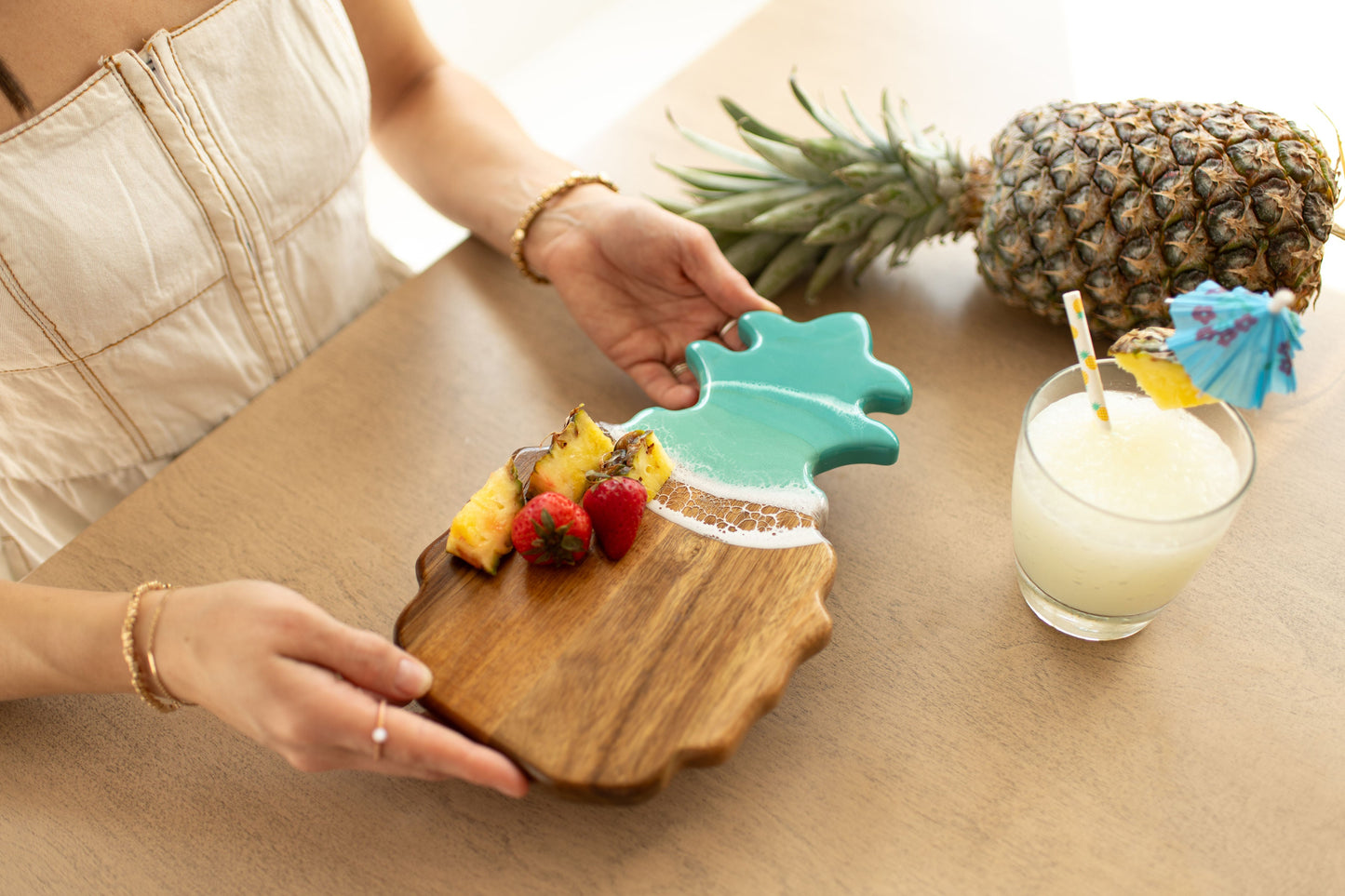 NEW!!! Pineapple Charcuterie Board and Ceramic Tray