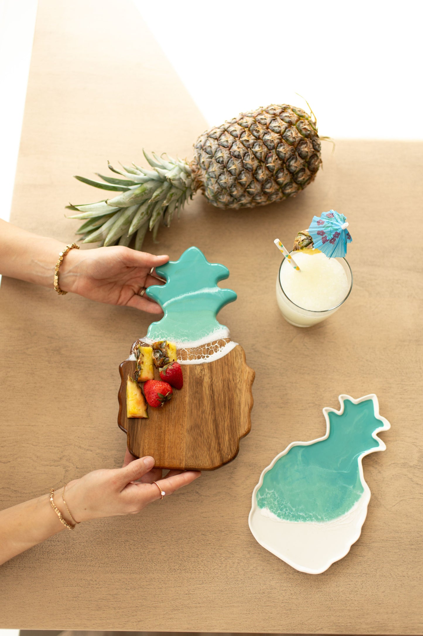 NEW!!! Pineapple Charcuterie Board and Ceramic Tray
