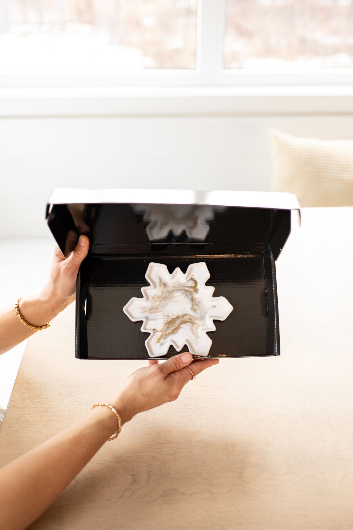 NEW!!! Snowflake Charcuterie Board and Ceramic Tray