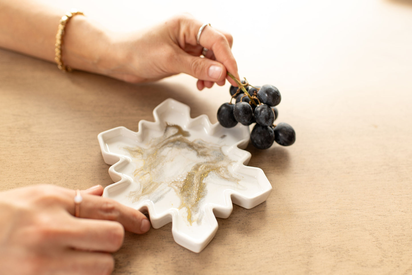 NEW!!! Snowflake Charcuterie Board and Ceramic Tray