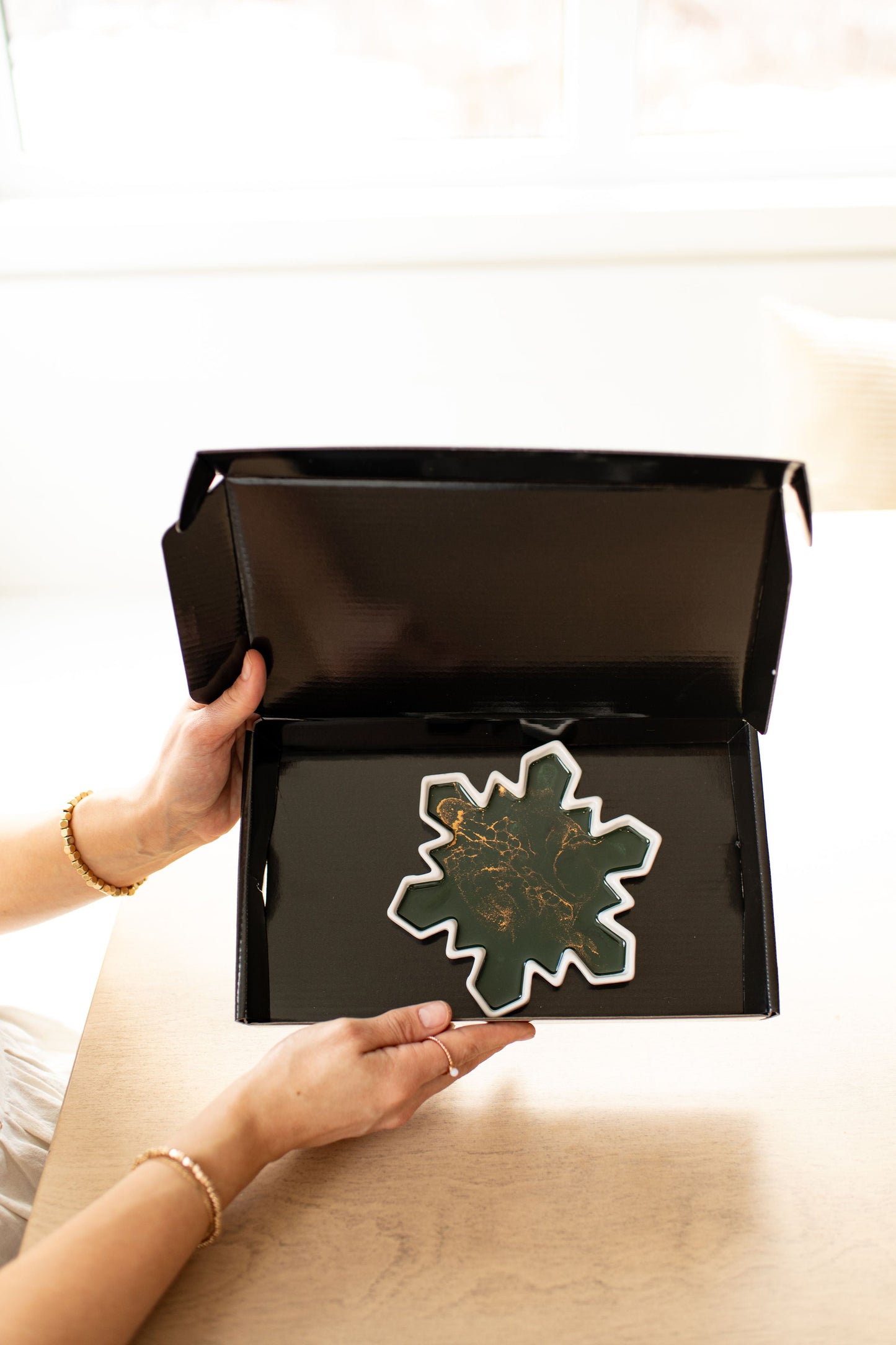 NEW!!! Snowflake Charcuterie Board and Ceramic Tray