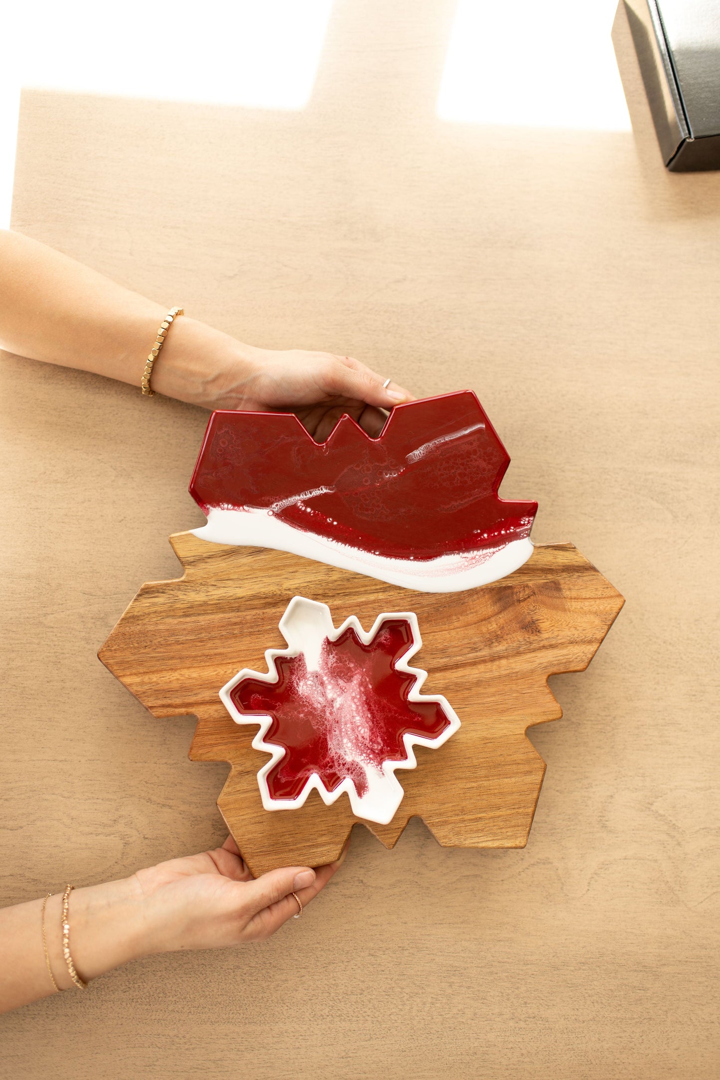 NEW!!! Snowflake Charcuterie Board and Ceramic Tray