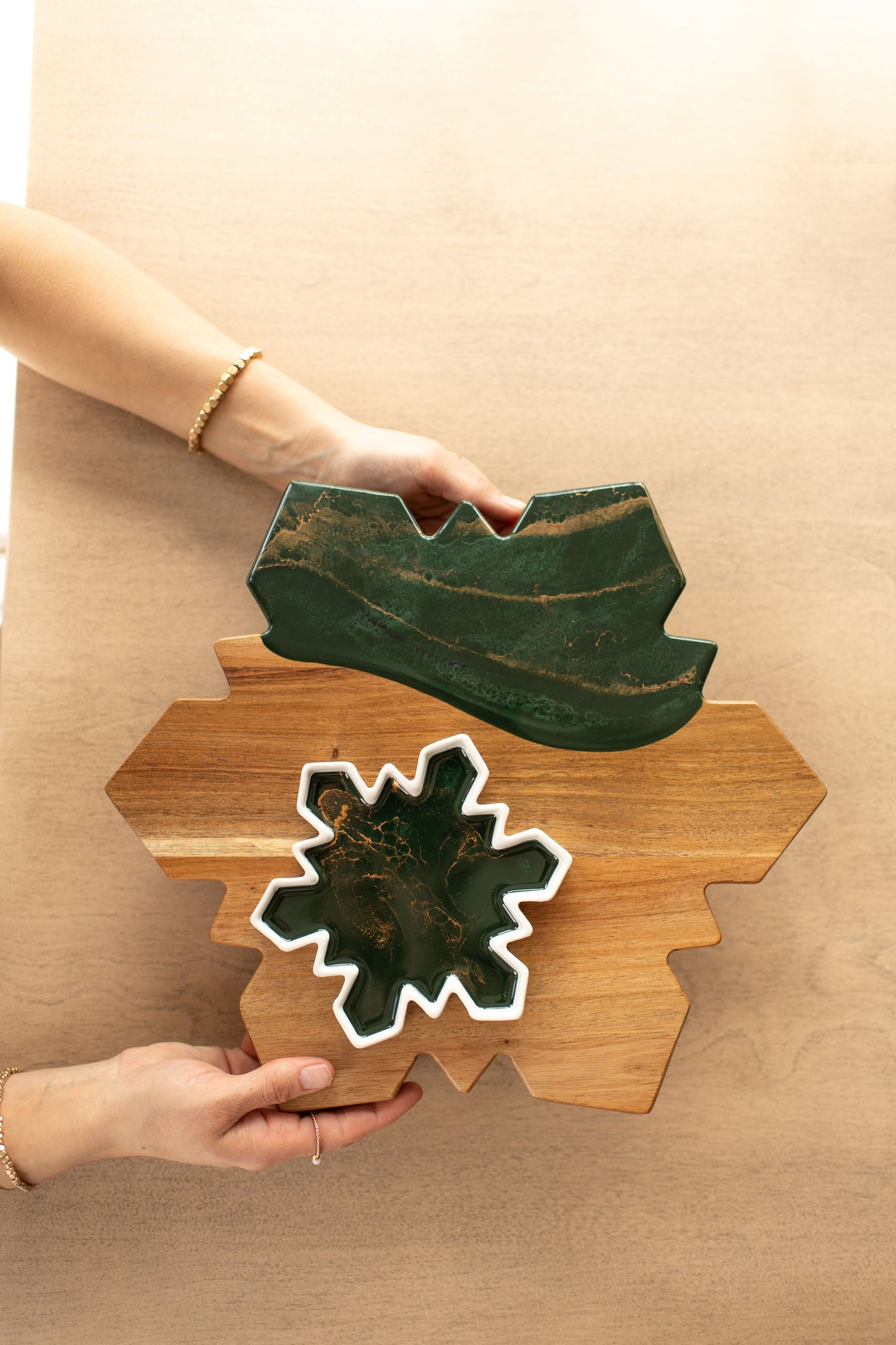 NEW!!! Snowflake Charcuterie Board and Ceramic Tray