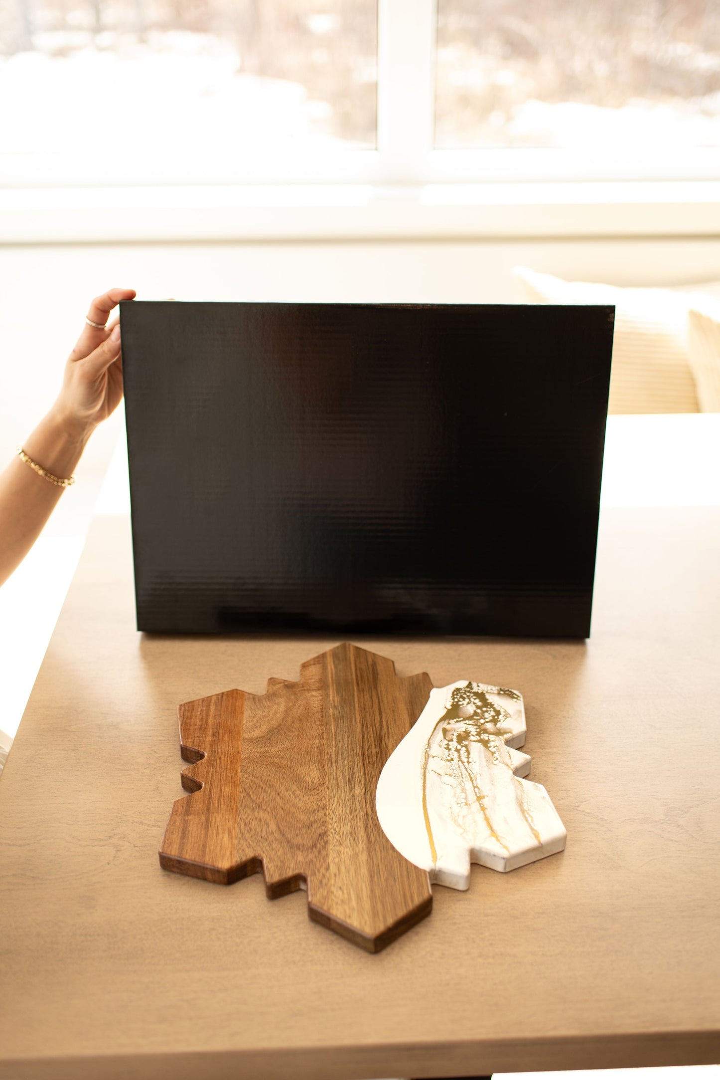 NEW!!! Snowflake Charcuterie Board and Ceramic Tray