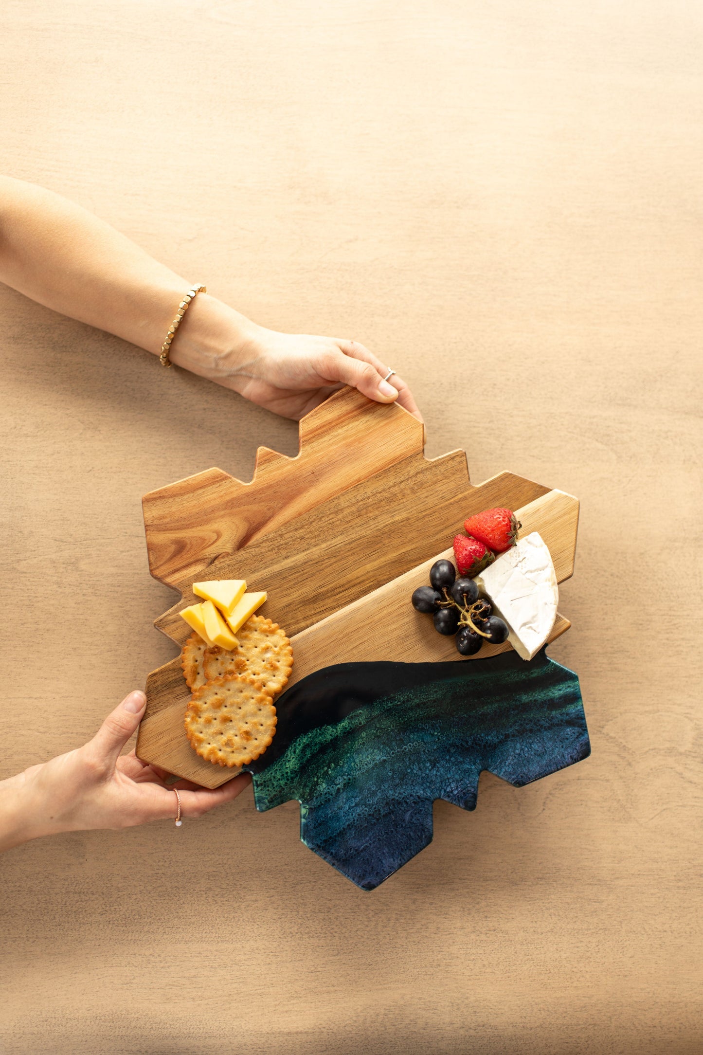 NEW!!! Snowflake Charcuterie Board and Ceramic Tray