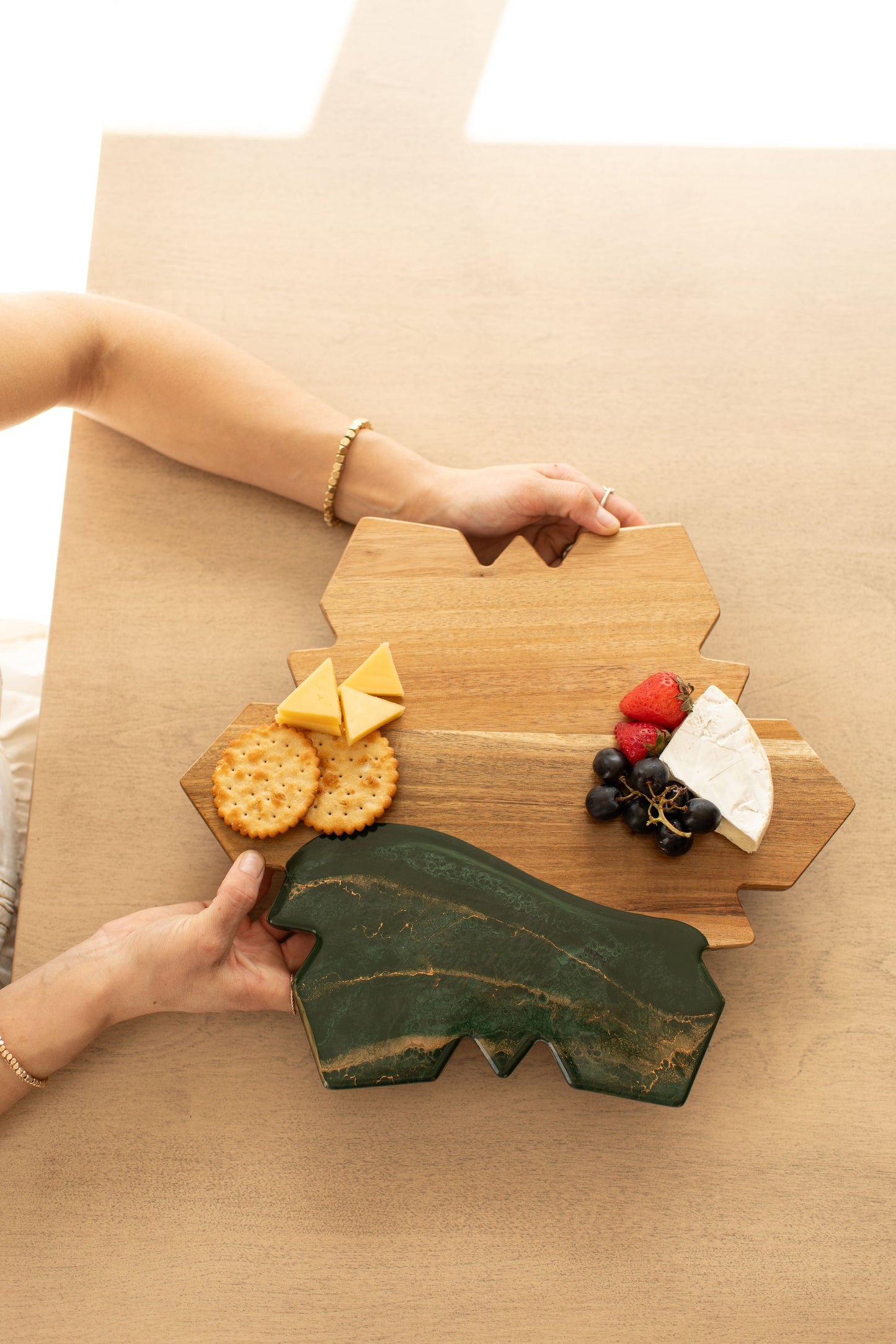 NEW!!! Snowflake Charcuterie Board and Ceramic Tray
