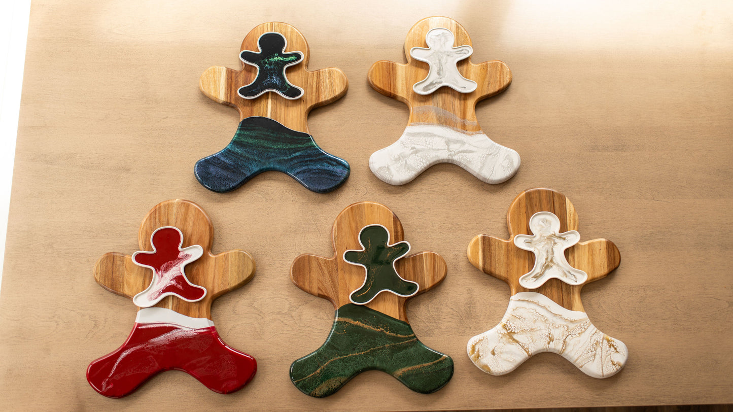 NEW!!! Gingerbread Man Charcuterie Board and Ceramic Tray