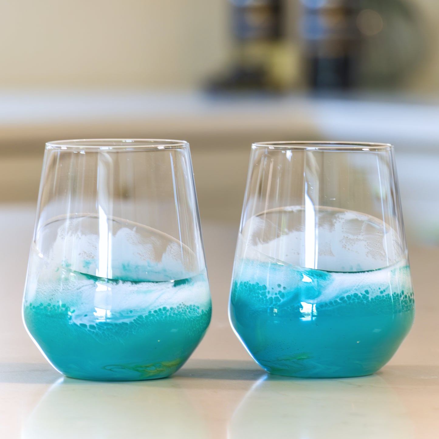 Resin Coated Wine Glasses (Set of 2)