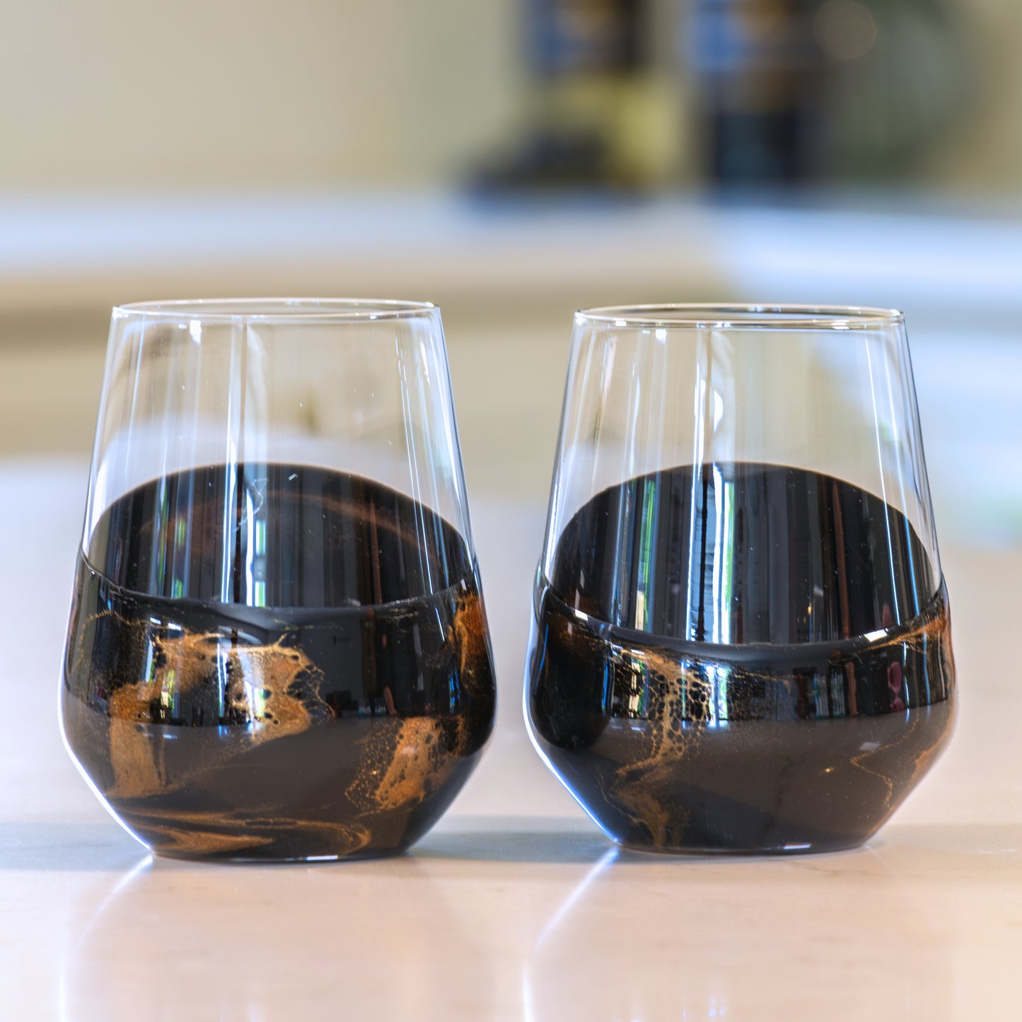 Resin Coated Wine Glasses (Set of 2)