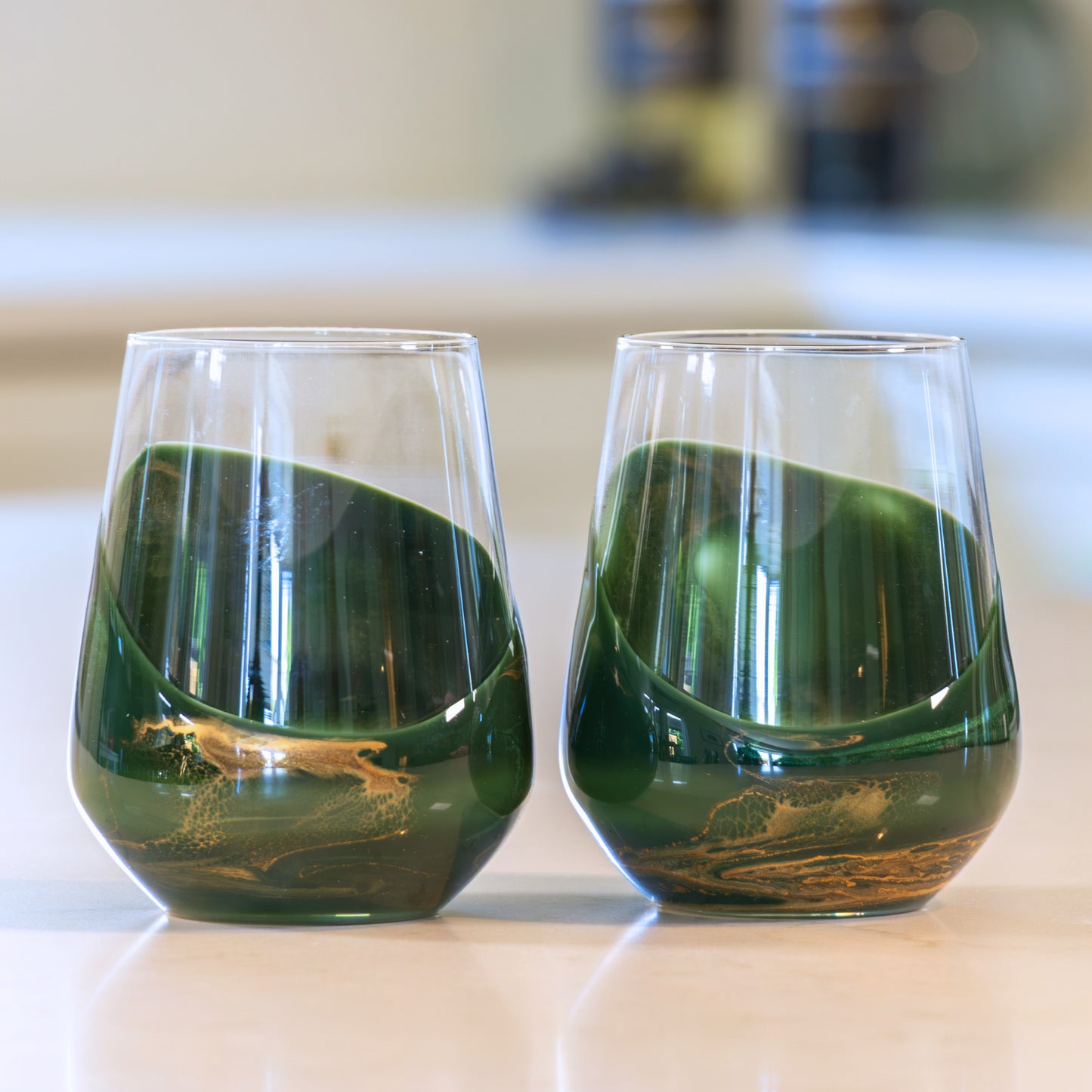 Resin Coated Wine Glasses (Set of 2)