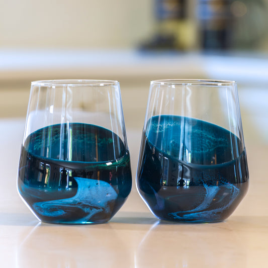 Resin Coated Wine Glasses (Set of 2)