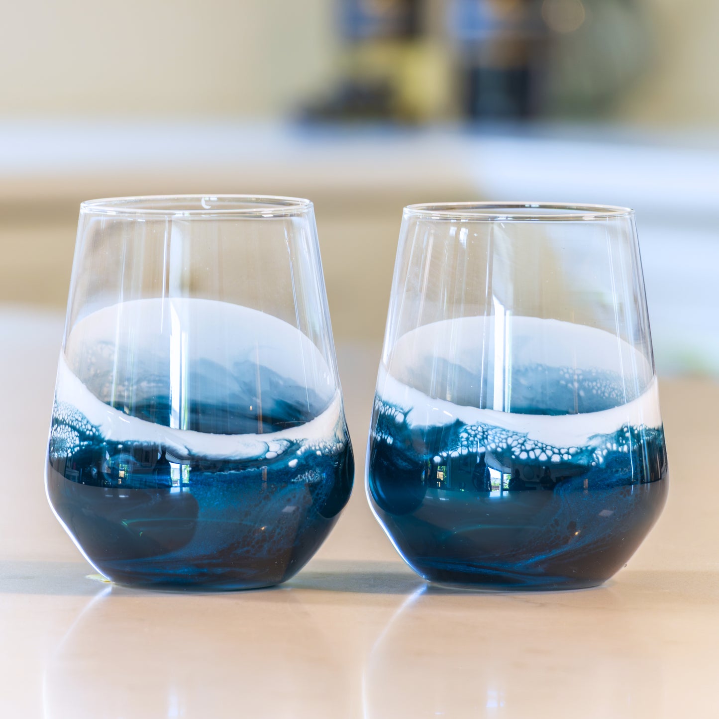 Resin Coated Wine Glasses (Set of 2)