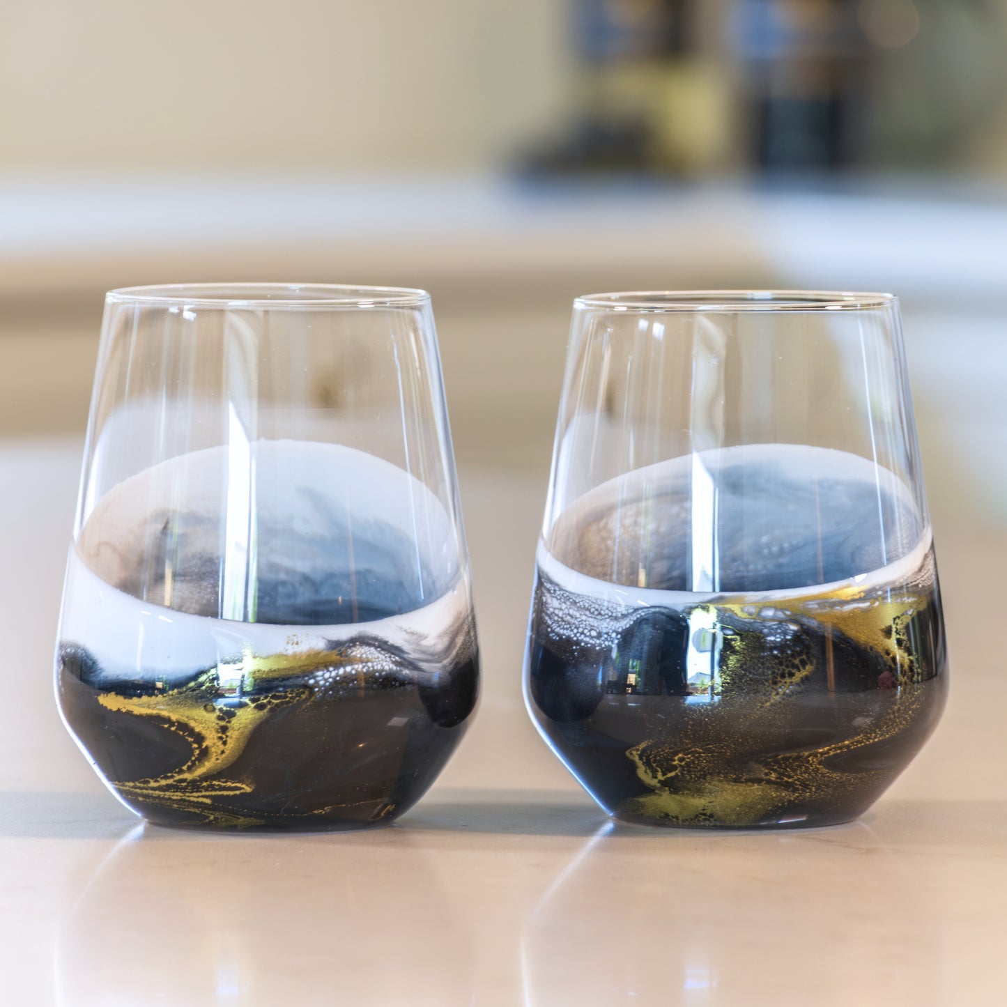 Resin Coated Wine Glasses (Set of 2)