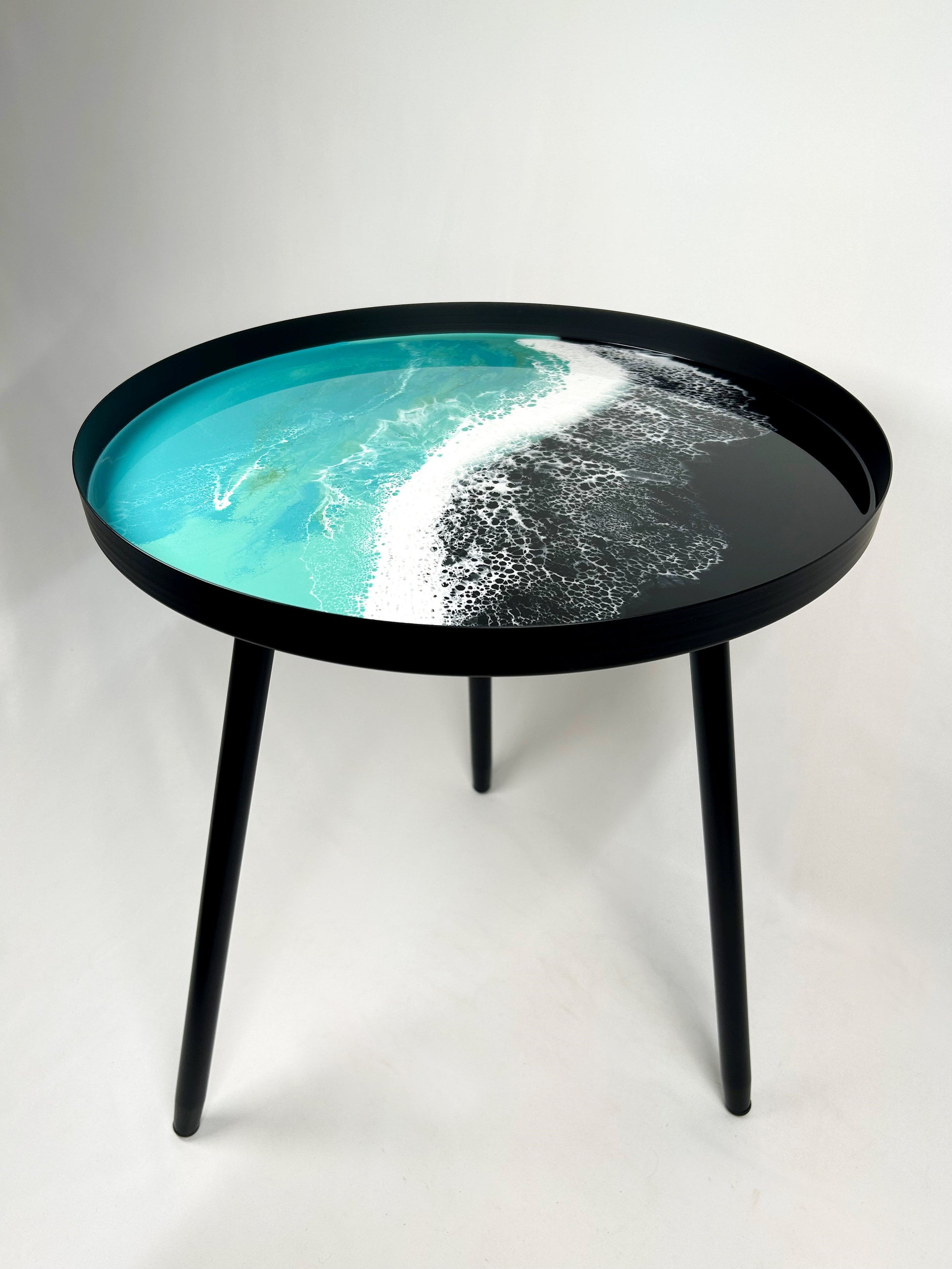 resin accented end table