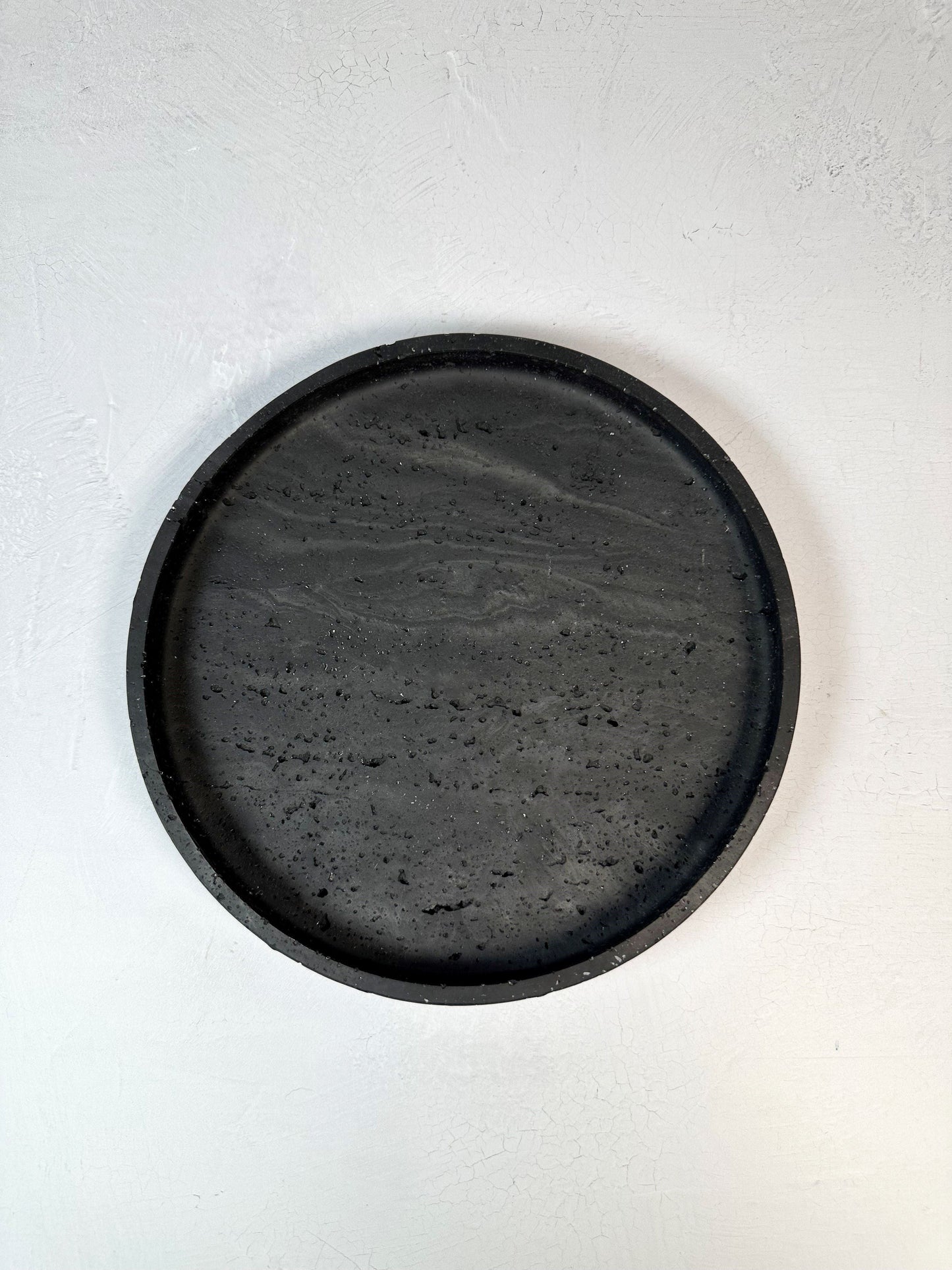 Travertine and Lava Rock Round Trays