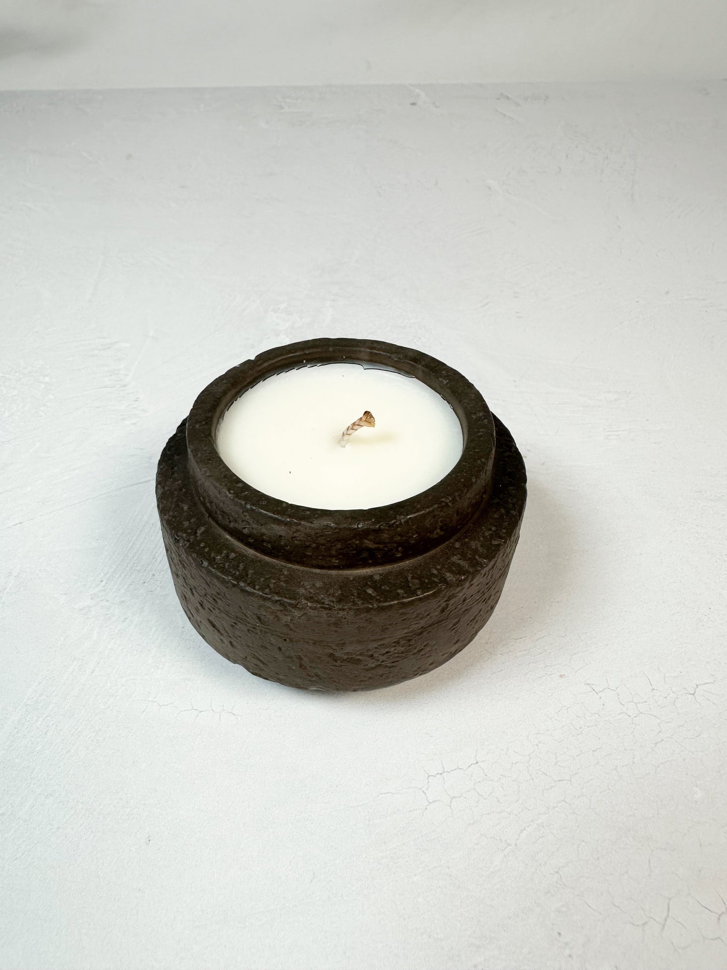 Stoneware Collection - Tea Light Holder with Candle