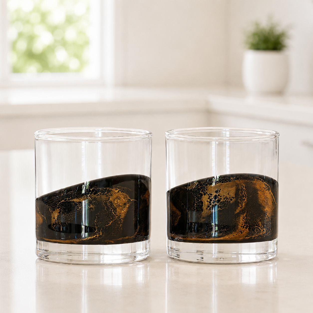 Resin Coated Whisky Glasses (Set of 2) - back in stock!