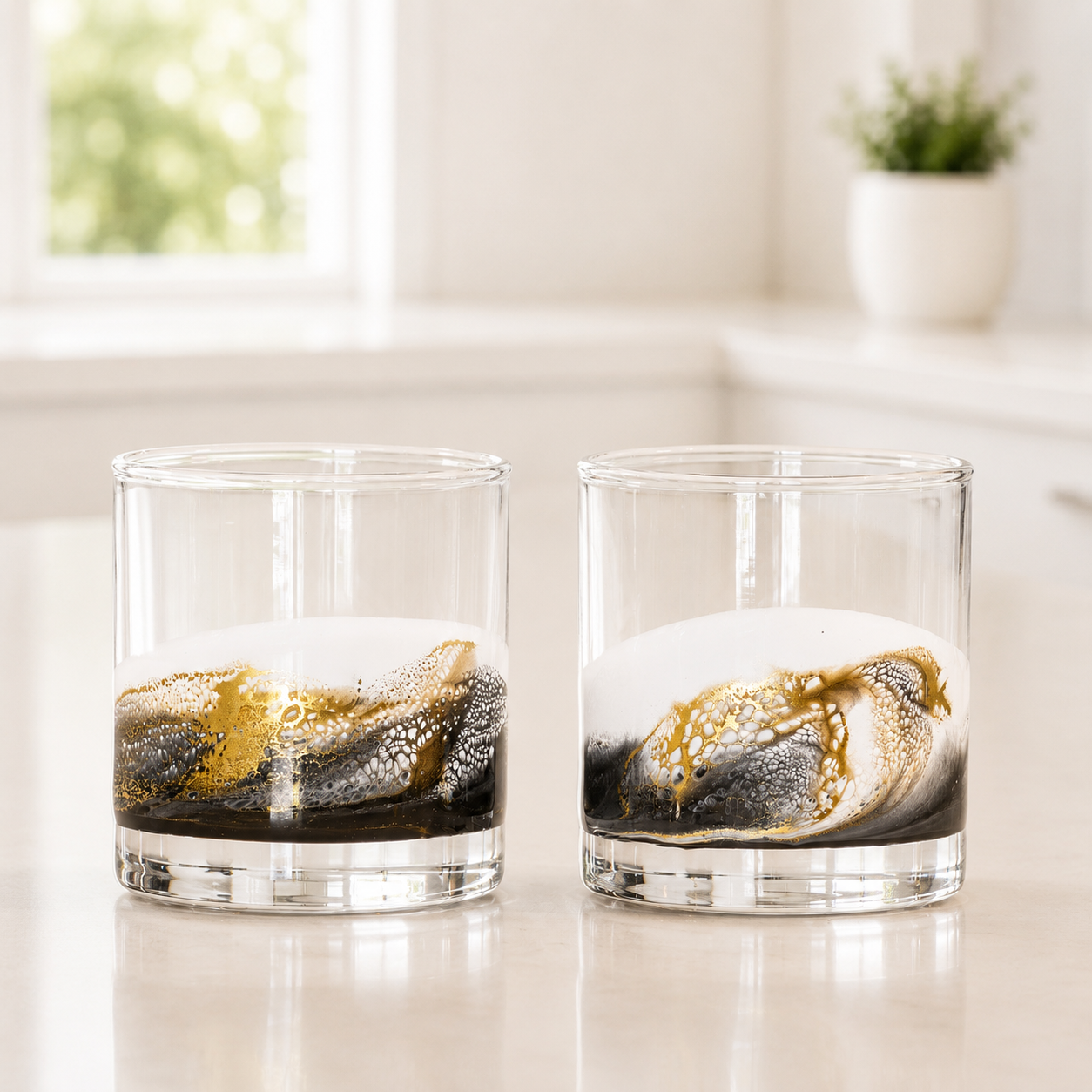 Resin Coated Whisky Glasses (Set of 2) - back in stock!
