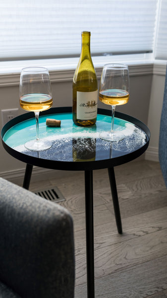 Resin Accented Side Table – Lynn & Liana Designs