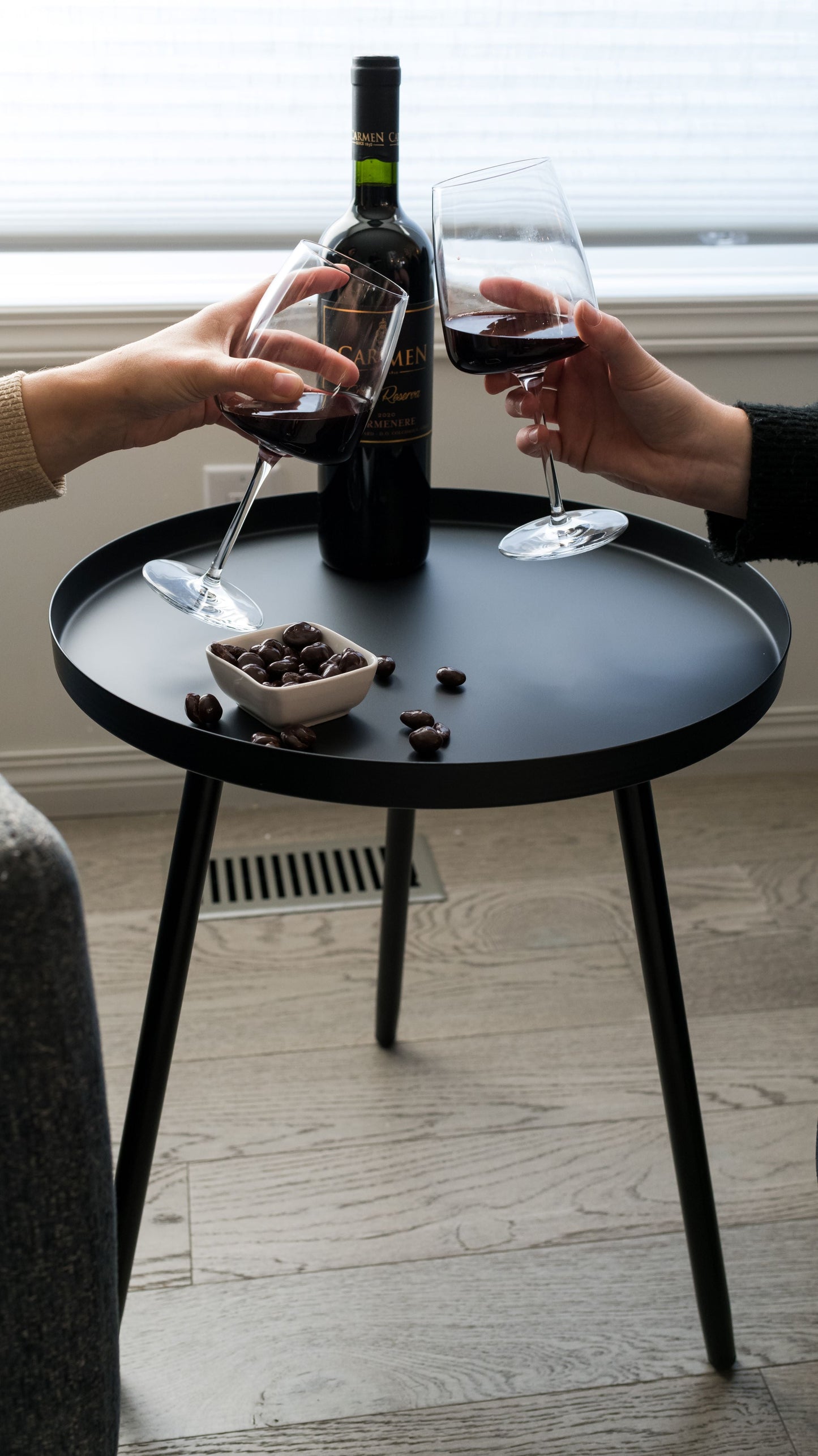 black round end table