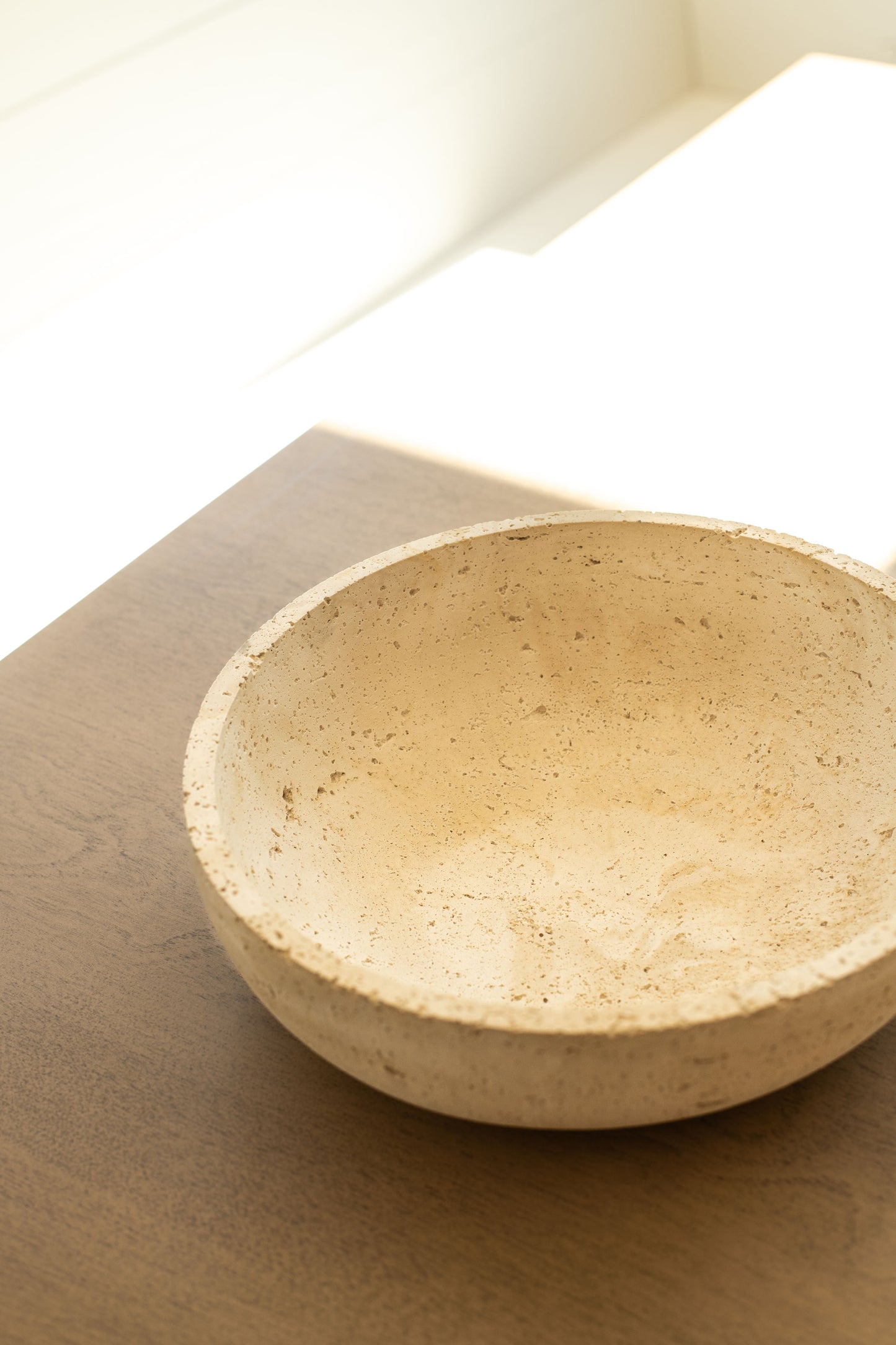 Travertine and Lava Rock Fruit Bowl