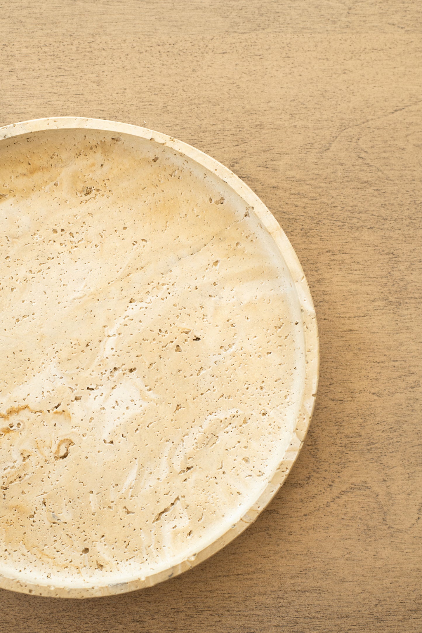 Travertine and Lava Rock Round Trays