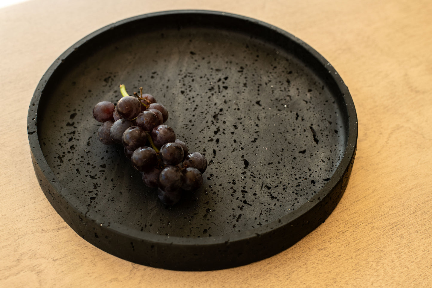 Travertine and Lava Rock Round Trays