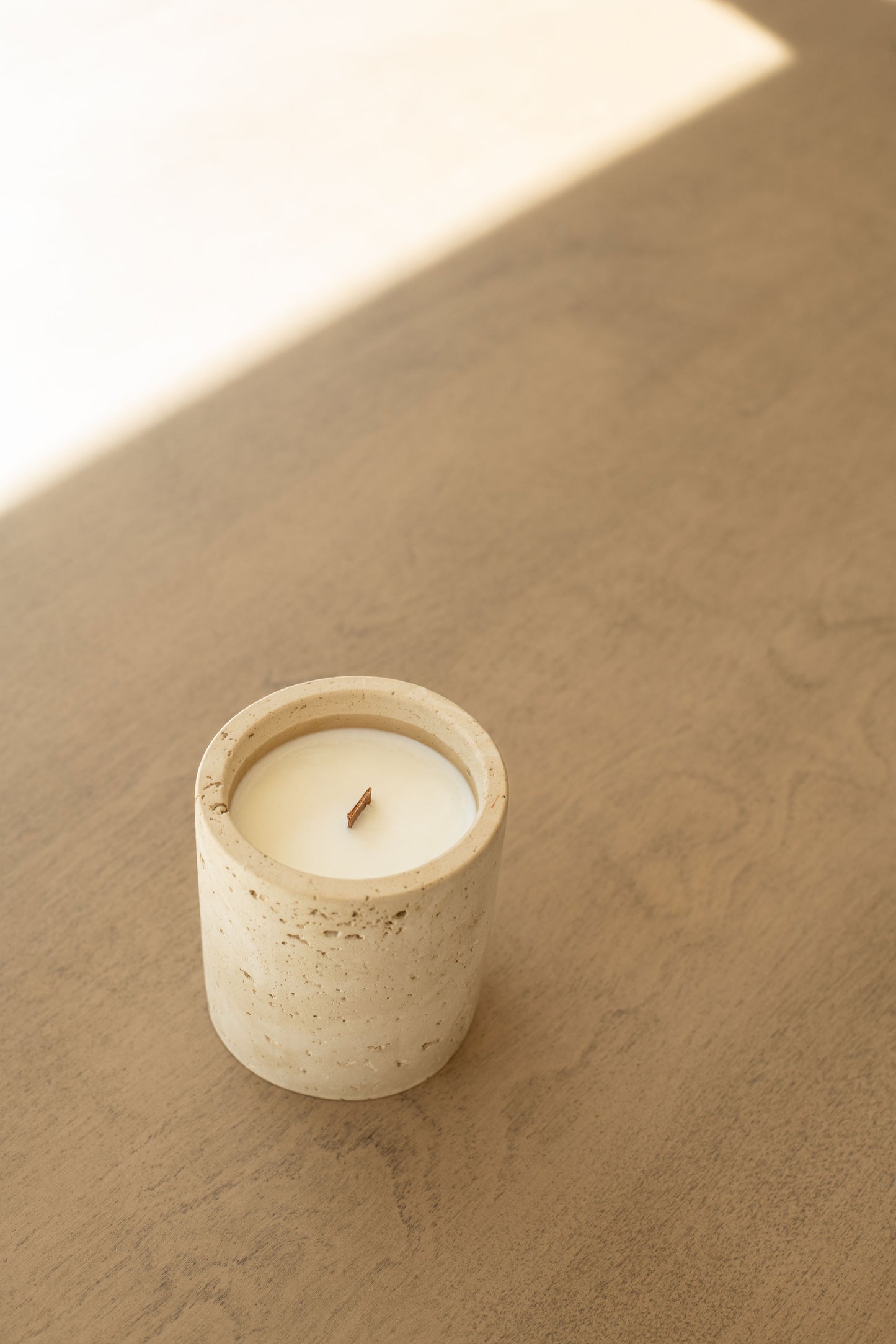 Travertine and Lava Rock Candle (with lid) - NEW SPRING SCENTS AVAILABLE!