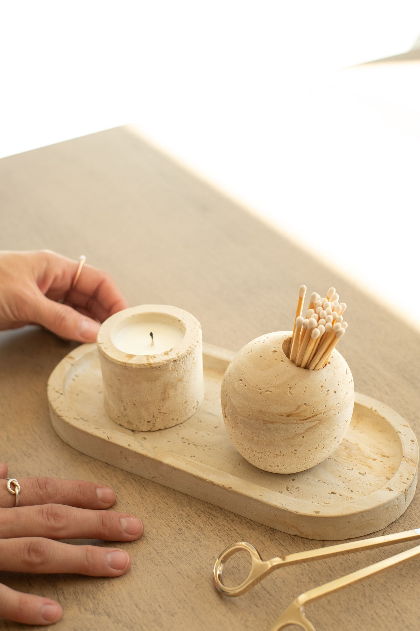 Travertine and Lava Rock Mini Candle (NEW SPRING SCENTS AVAILABLE!)