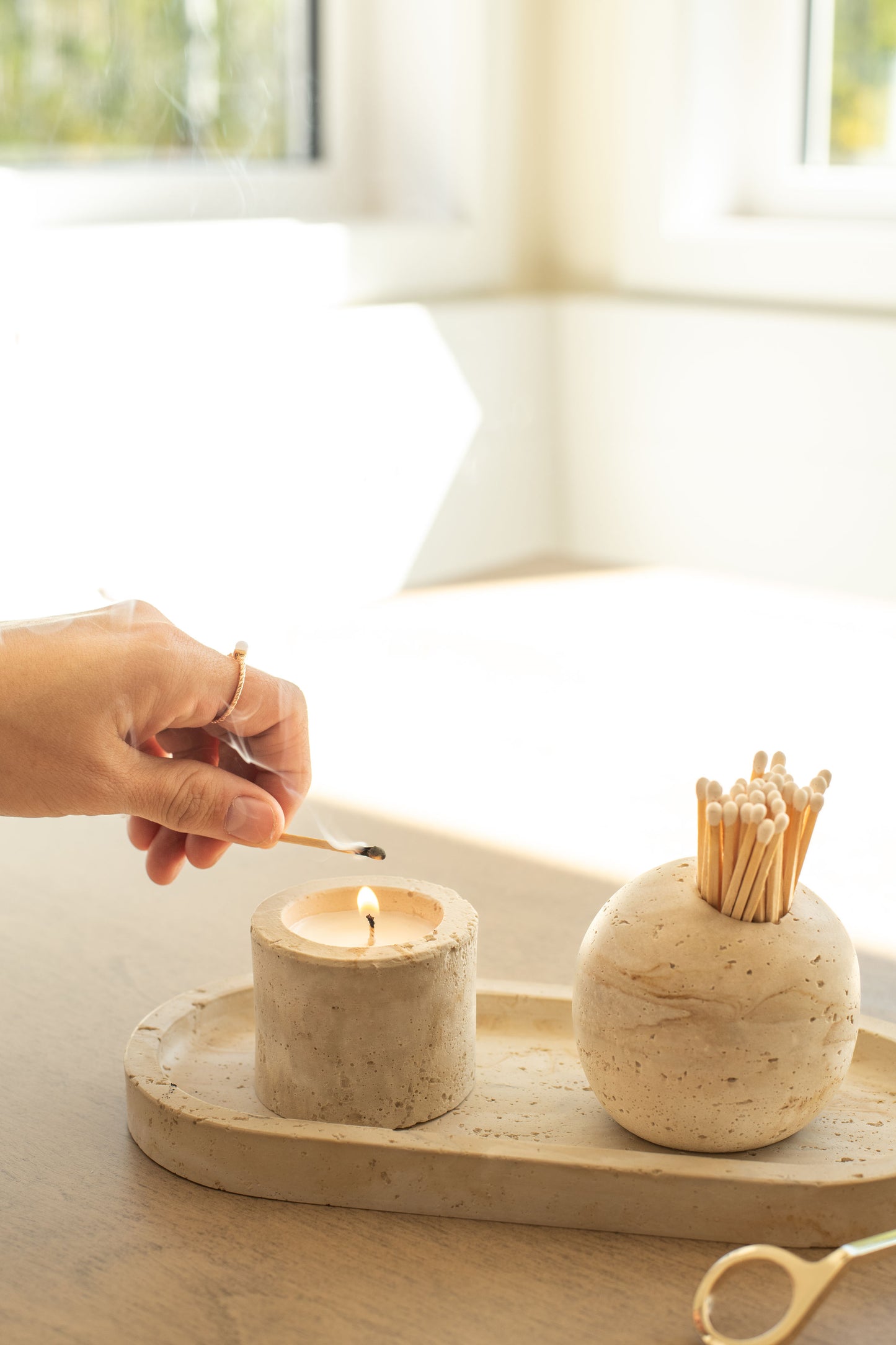 Travertine and Lava Rock Mini Candle (NEW SPRING SCENTS AVAILABLE!)