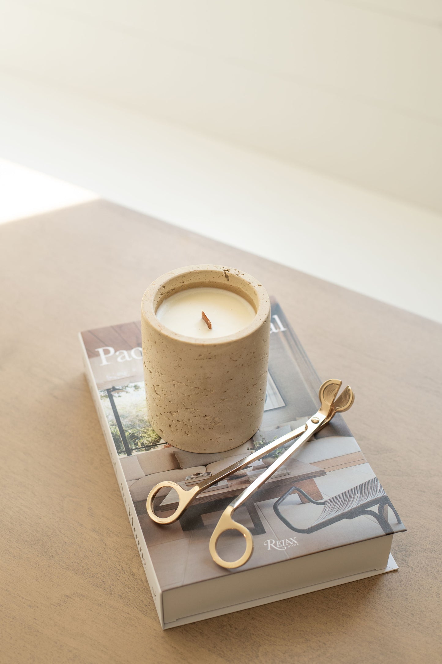 Travertine and Lava Rock Candle (with lid) - NEW SPRING SCENTS AVAILABLE!