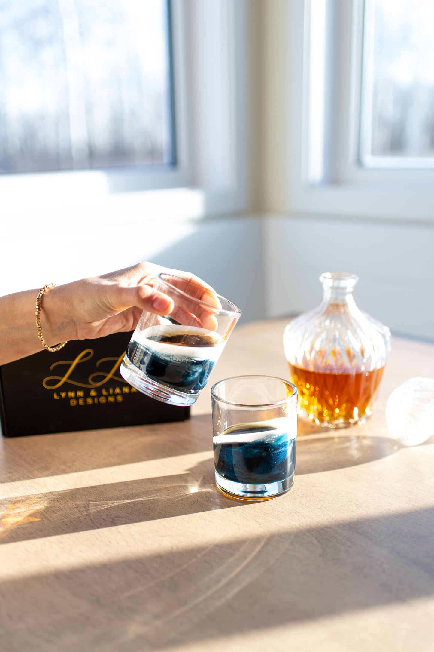 NEW!!! Resin Coated Old Fashioned Whisky Glasses (Set of 2)