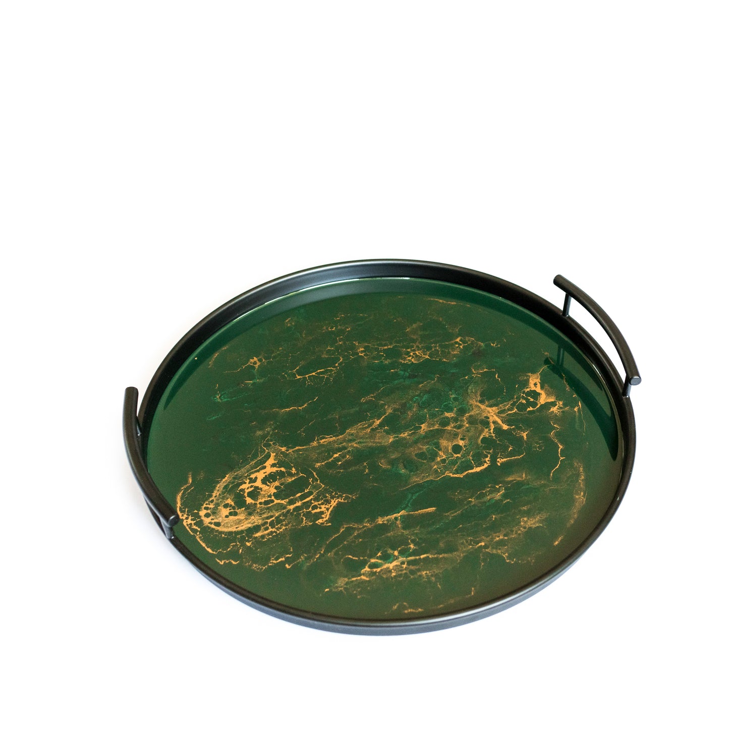 NEW! Resin Black Round Tray