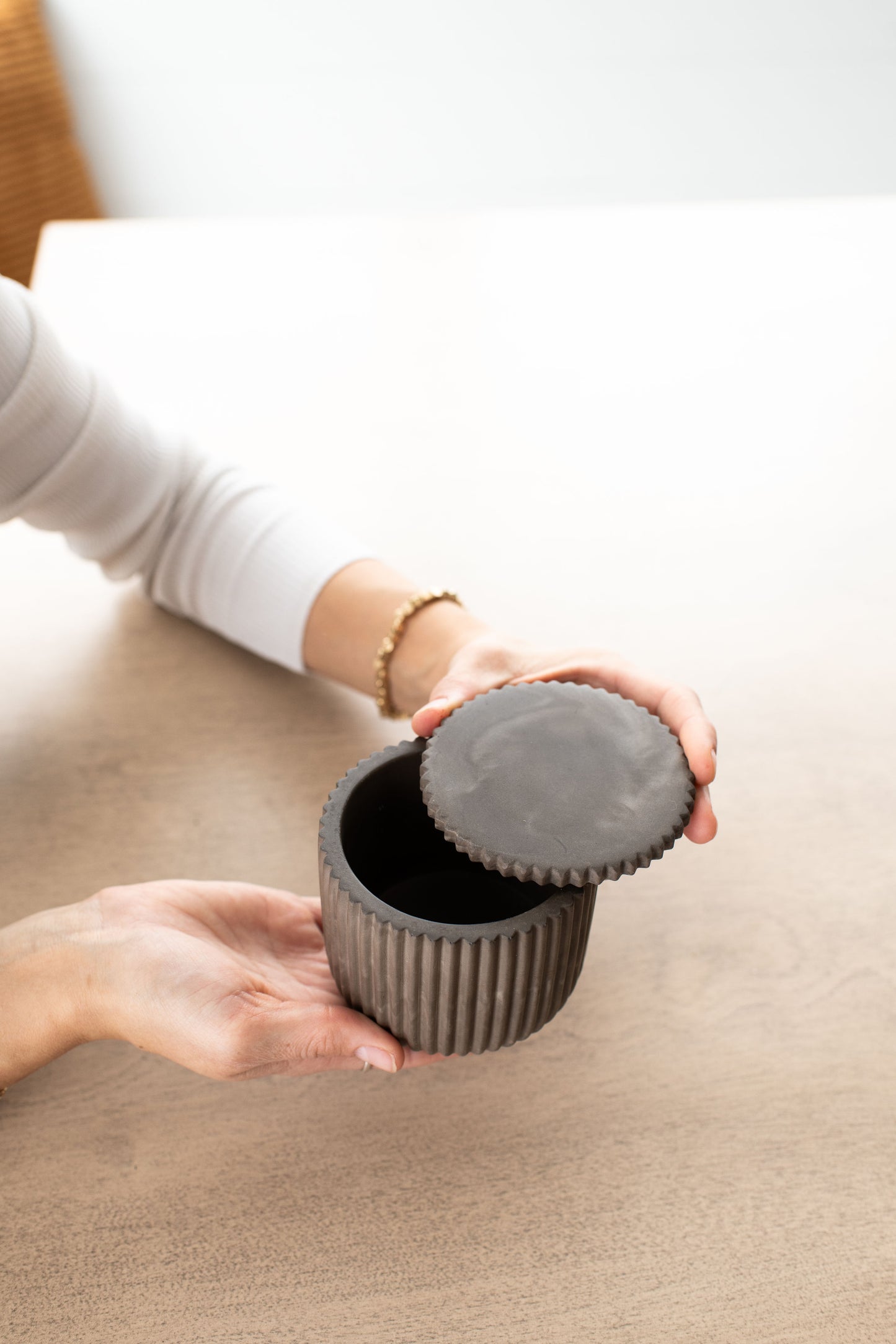 NEW!!! Fluted Jar with Lid