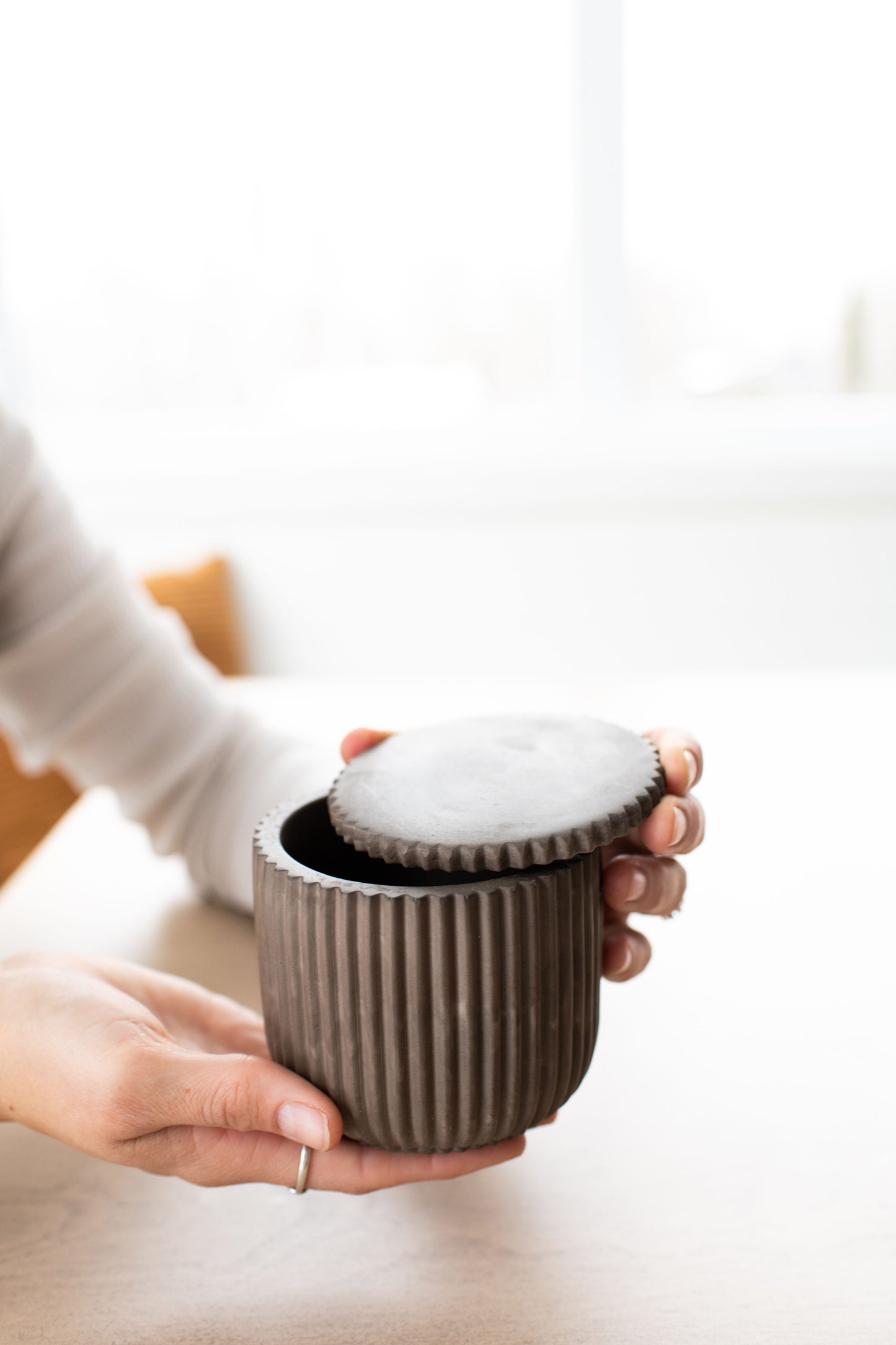 NEW!!! Fluted Jar with Lid